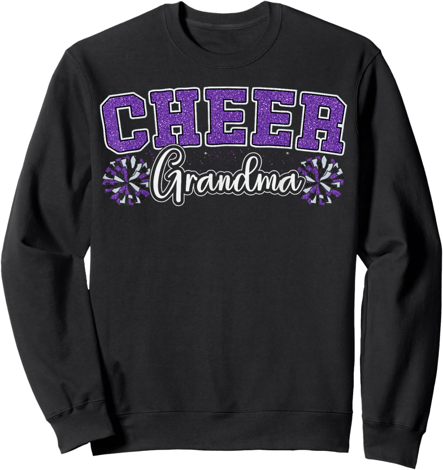 Cheer Grandma My Favorite Cheerleader Calls Me G-ma Purple Sweatshirt - Sweatshirt | Black
