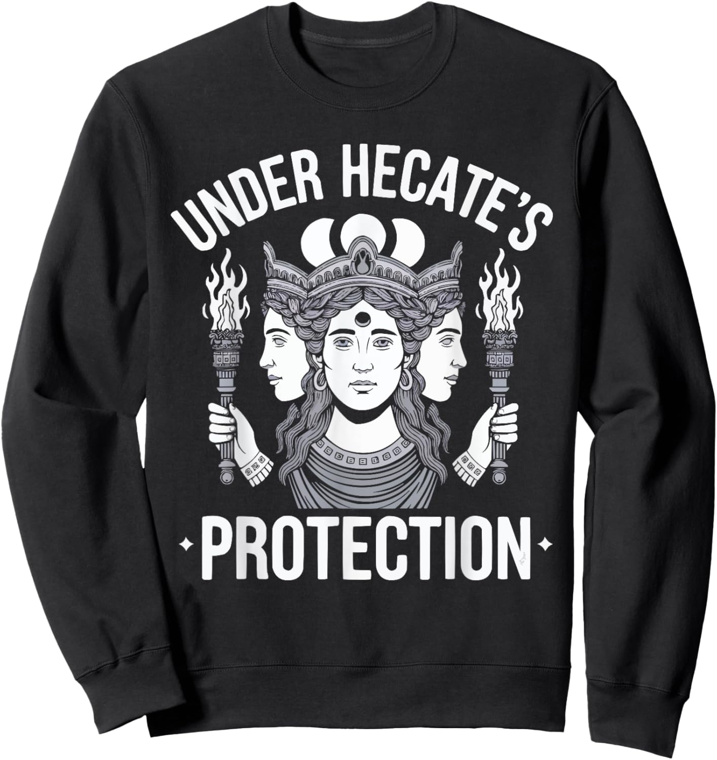 Hecate Moon Goddess Greek Goddess Greek Mythology Sweatshirt - Sweatshirt | Black
