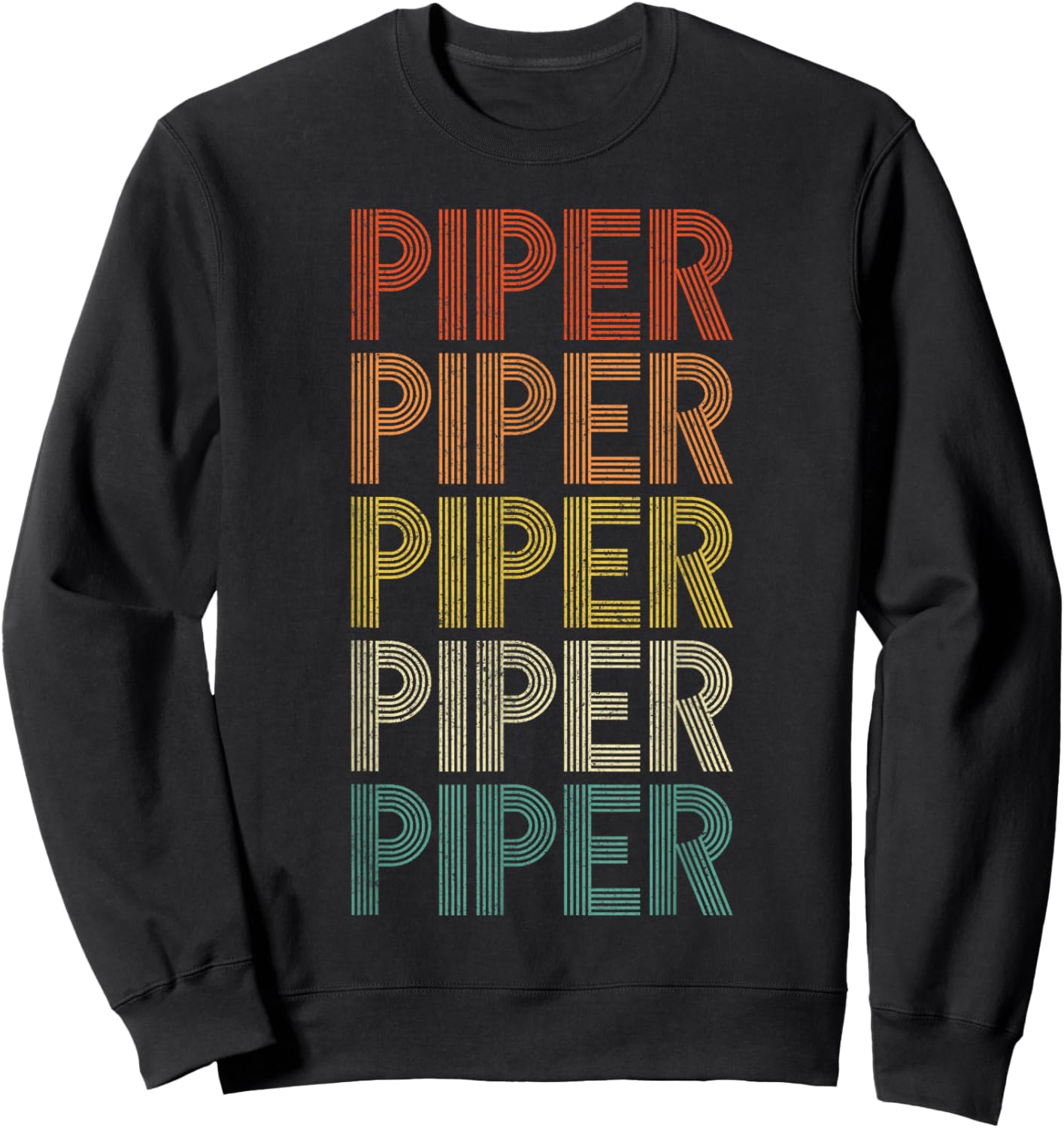Piper Vintage Retro Sweatshirt - Sweatshirt | Black