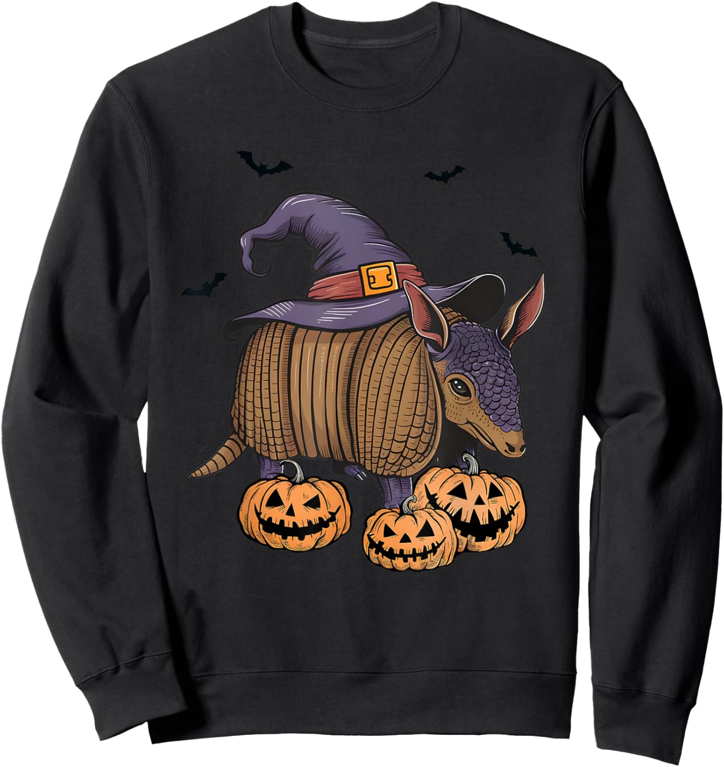 Halloween Armadillo Funny Witch Armadillo Costume girls kids Sweatshirt - Sweatshirt | Black