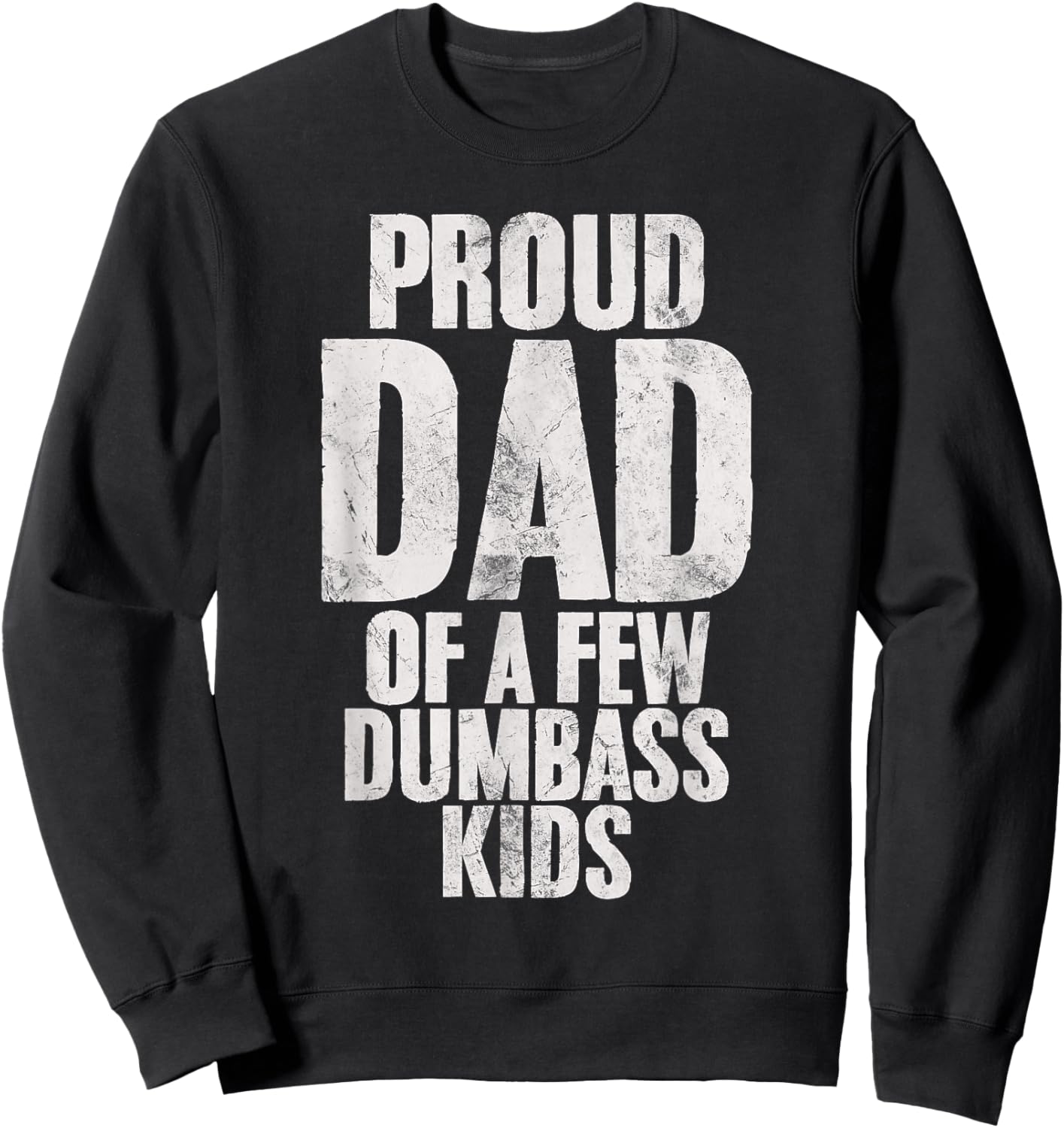 Proud Dad Of A Few Dumbass Kids Funny Dumb Stupid Kids Sweatshirt - Sweatshirt | Black