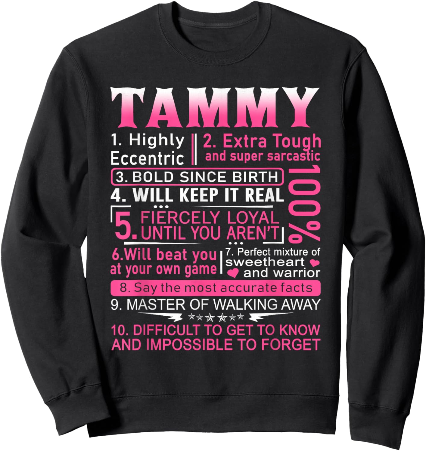 Tammy Name Shirt Personalized Tammy First Name Sweatshirt - Sweatshirt | Black