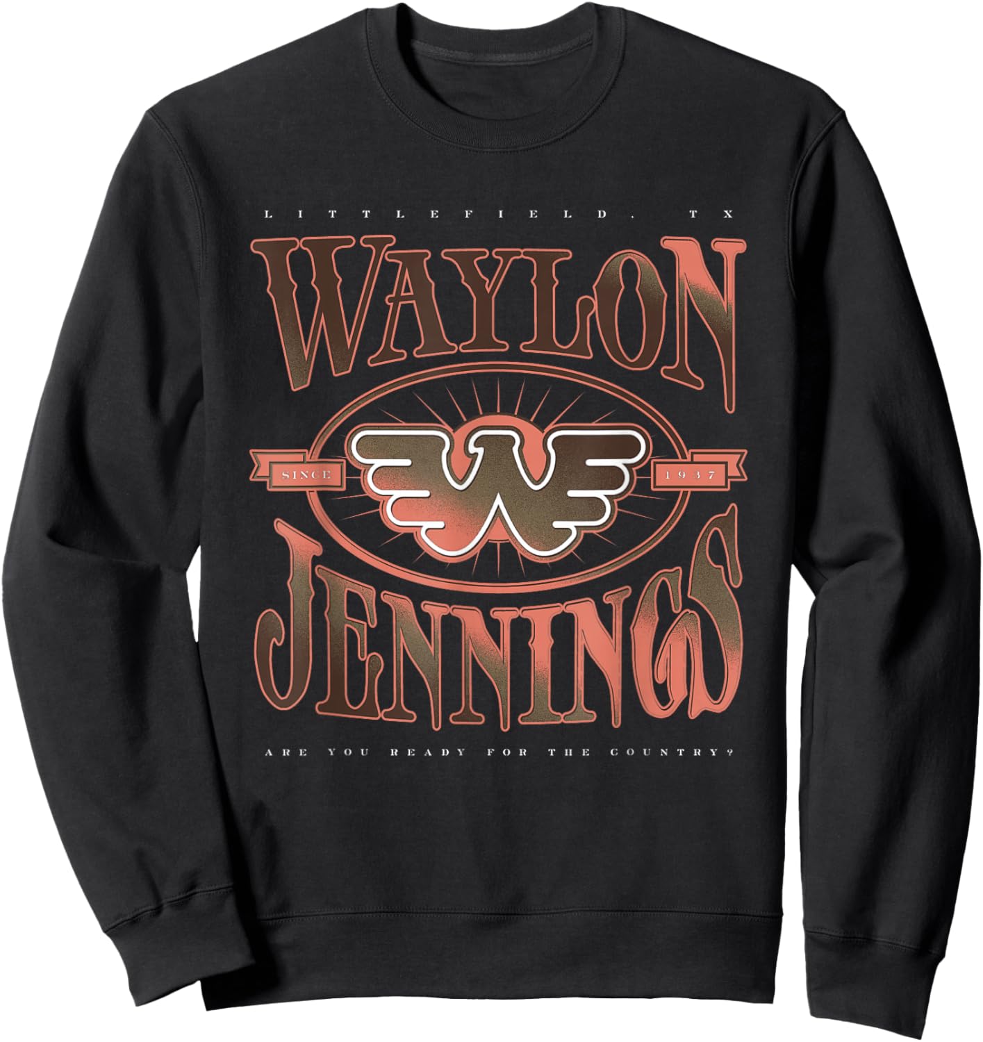 Waylon Jennings - Official Merchandise - Waylon Sweatshirt - Sweatshirt | Black