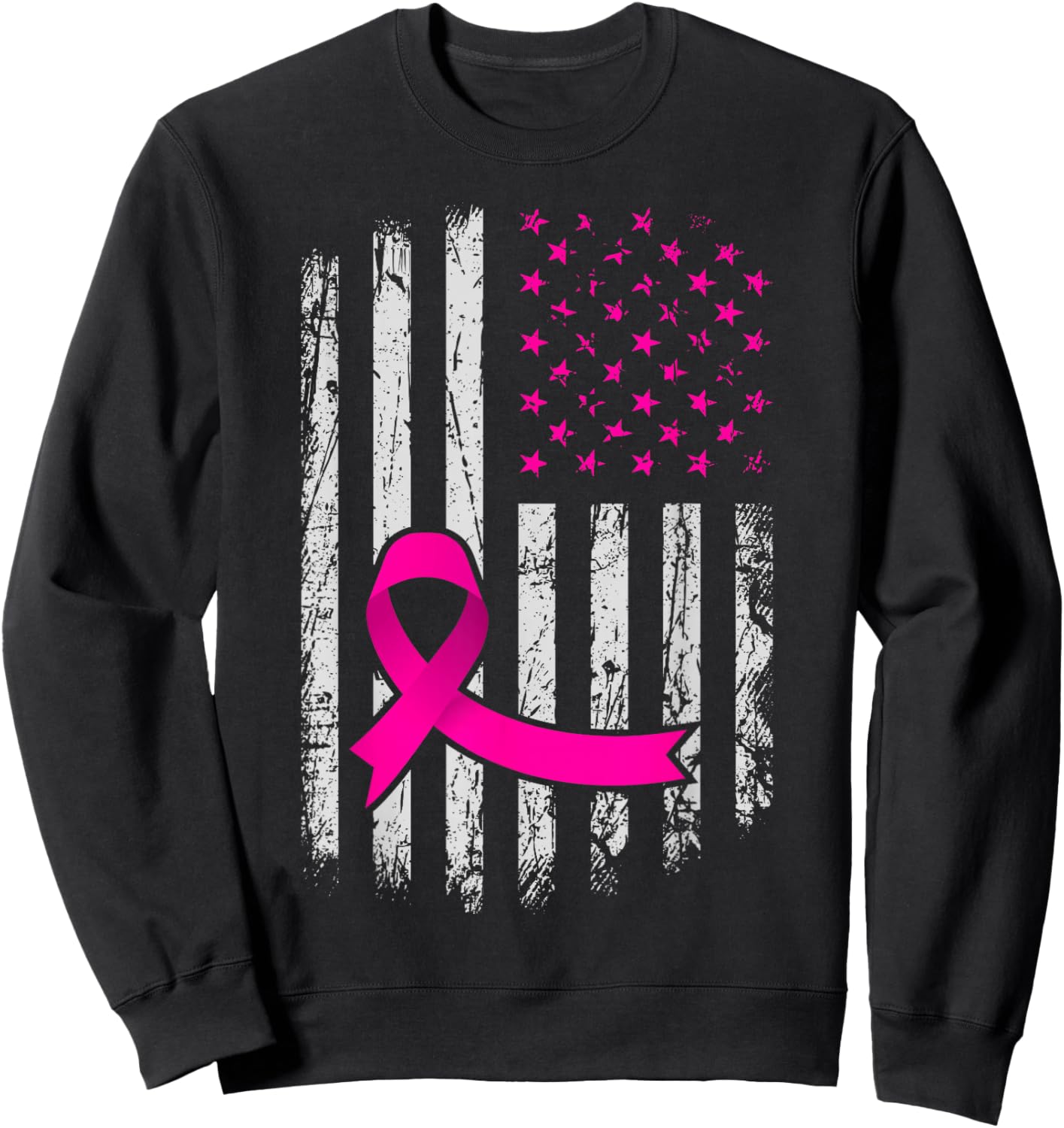 Breast Cancer bleach Awareness Flag Toddler Back Pink Women Sweatshirt - Sweatshirt | Black