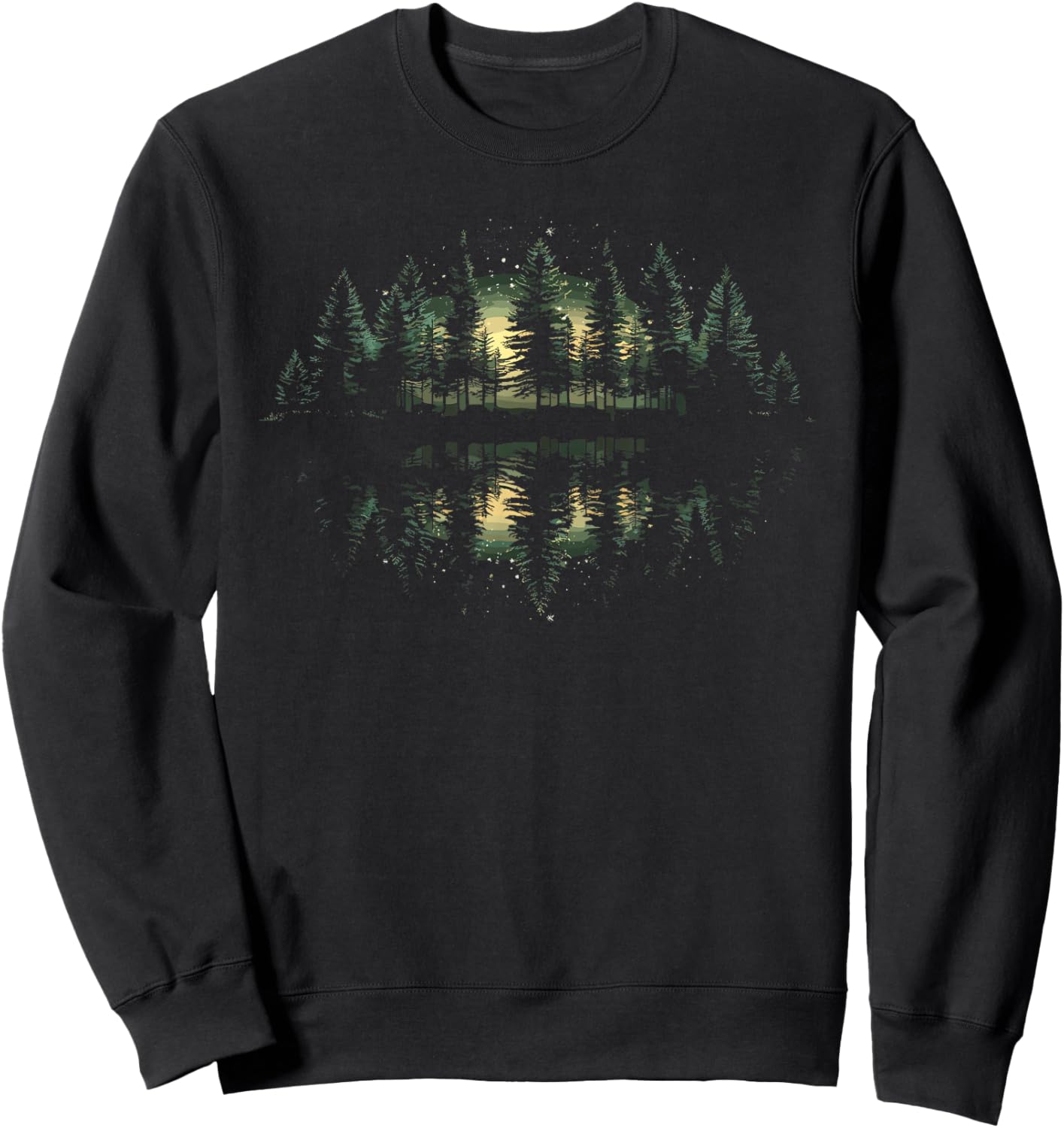 Nature Reflection Forest Trees Outdoor Wildlife Sweatshirt - Sweatshirt | Black
