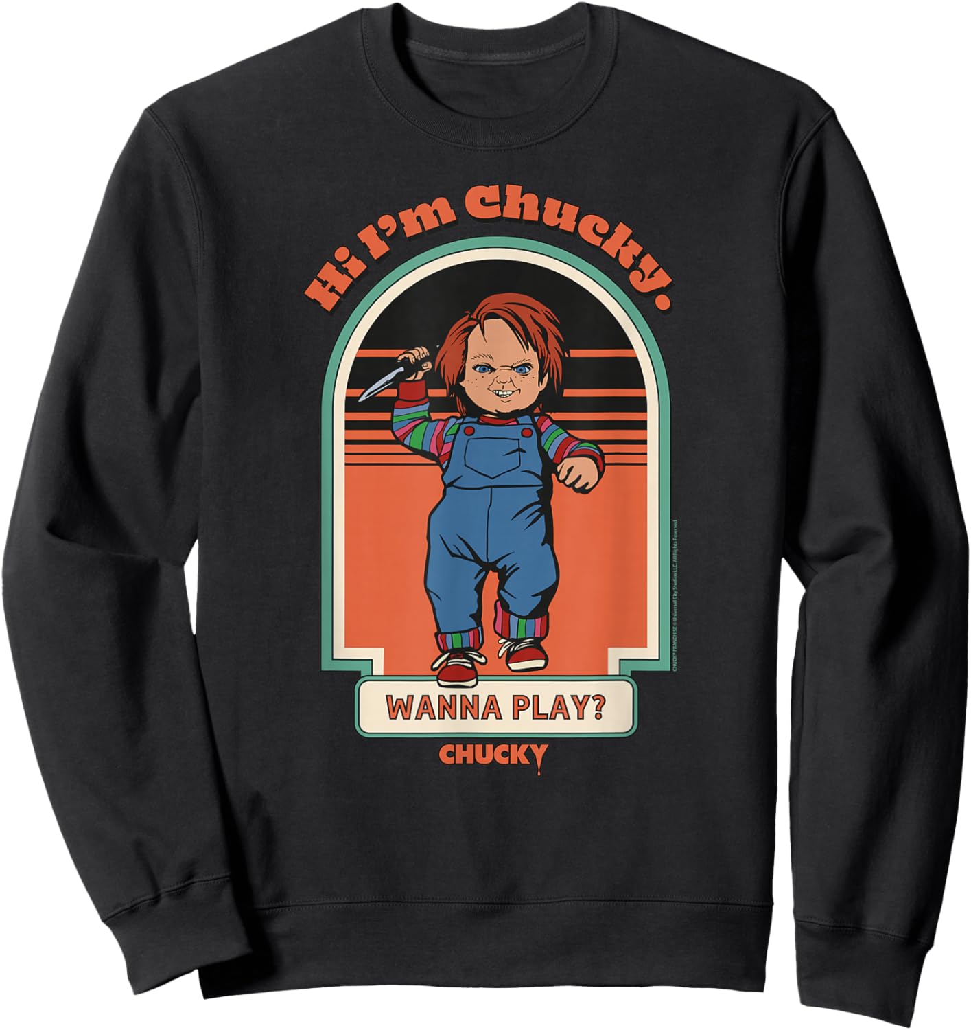 Chucky Hi I'm Chucky Wanna Play Vintage Sweatshirt - Sweatshirt | Black