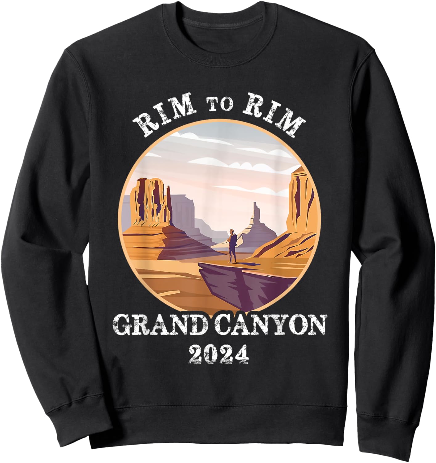 South Rim To North Rim Grand Canyon National Park Hiking Sweatshirt - Sweatshirt | Black