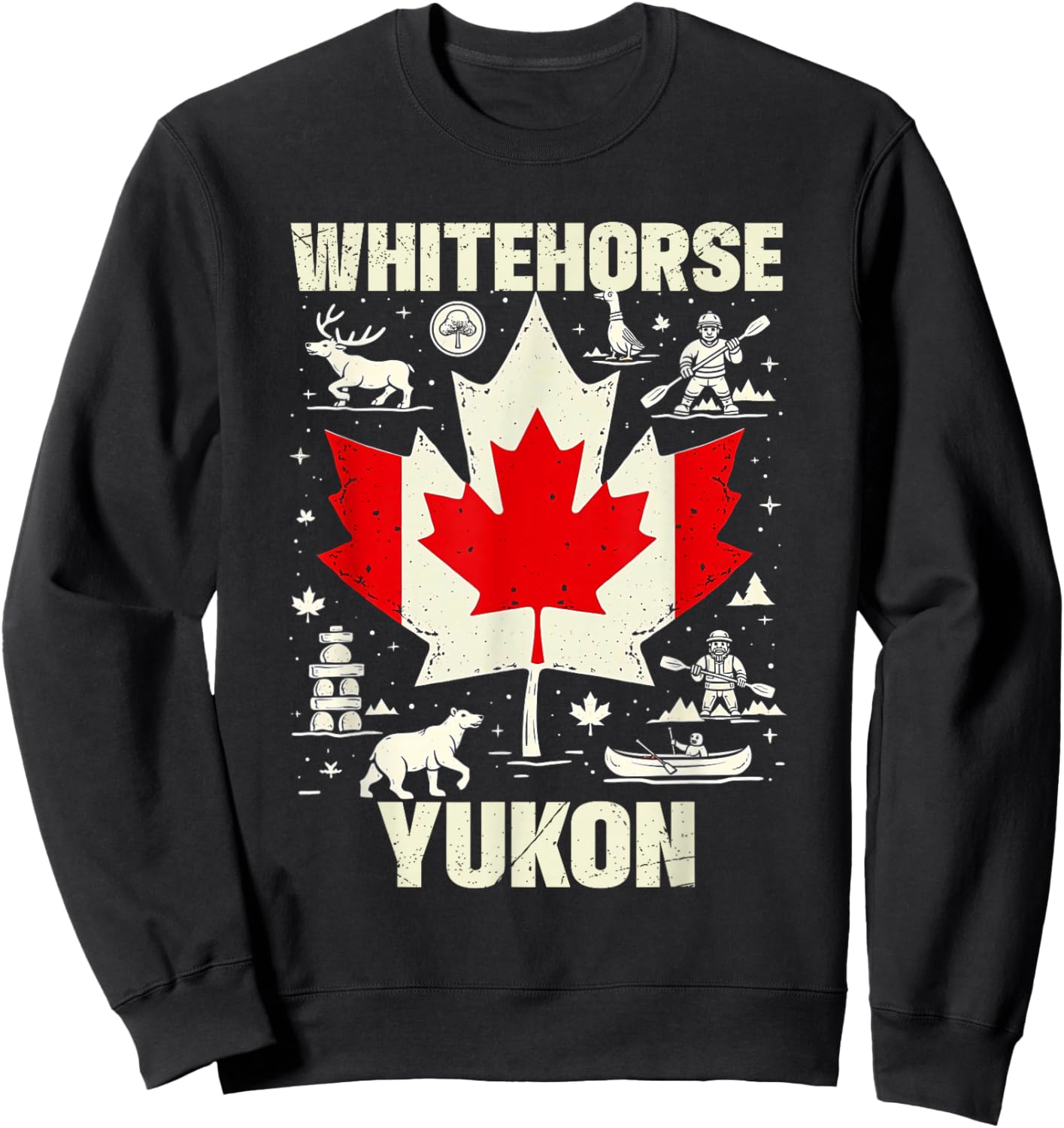 Whitehorse Yukon Canada Canadian Travel Vacation Sweatshirt - Sweatshirt | Black