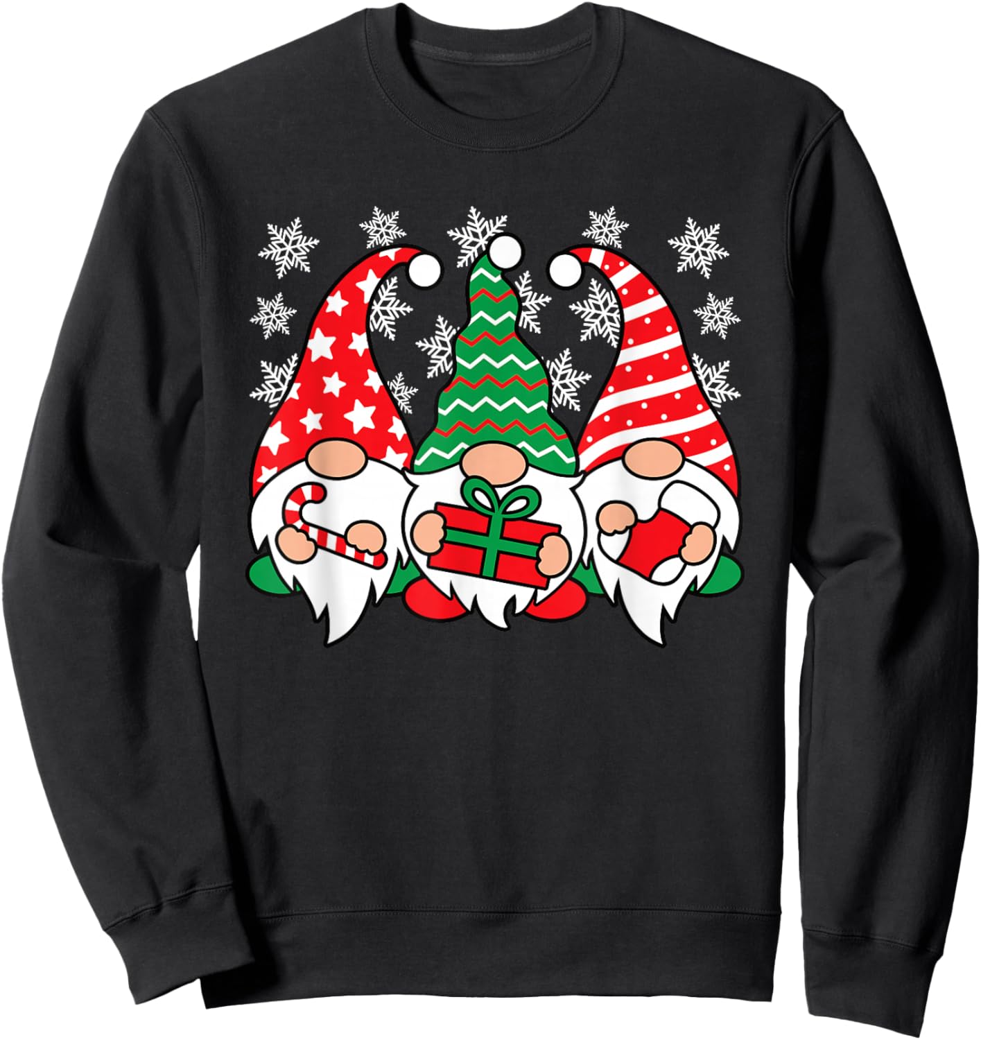 Funny Christmas Gnomes Xmas Gnome Men Women Kids Sweatshirt - Sweatshirt | Black