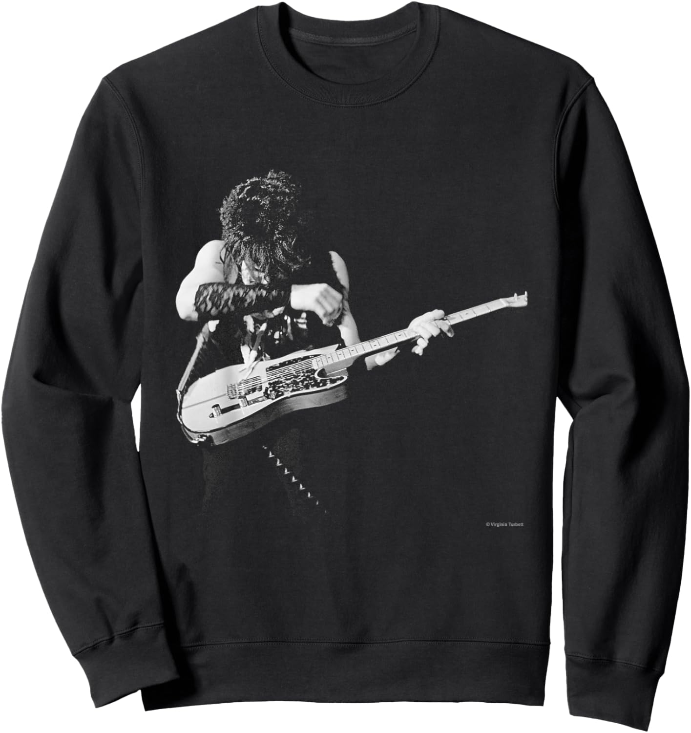 Prince Playing Guitar Live By Virgina Turbett Sweatshirt - Sweatshirt | Black