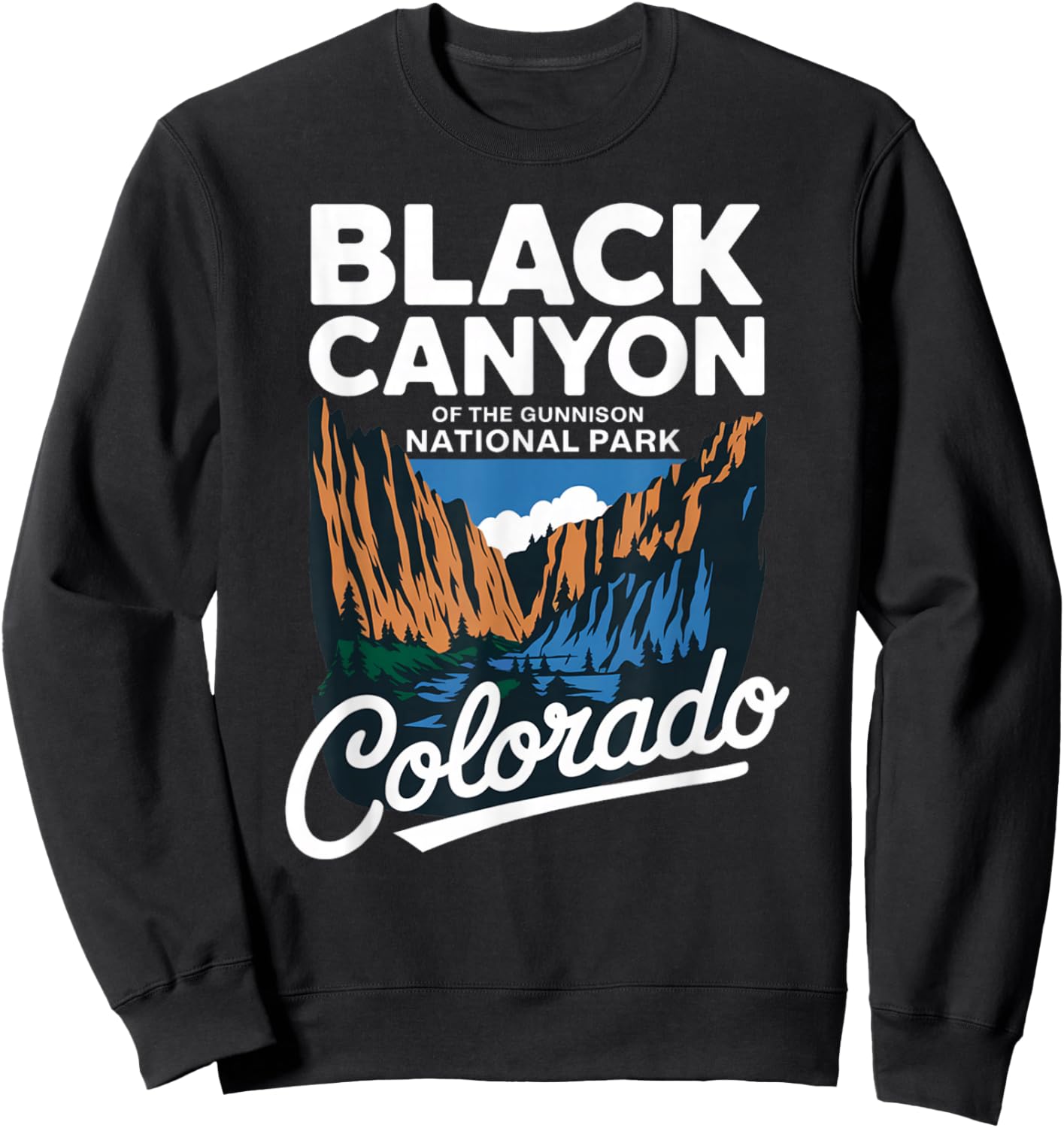 Colorado Gunnison Black Canyon National Park Scenic Sweatshirt - Sweatshirt | Black