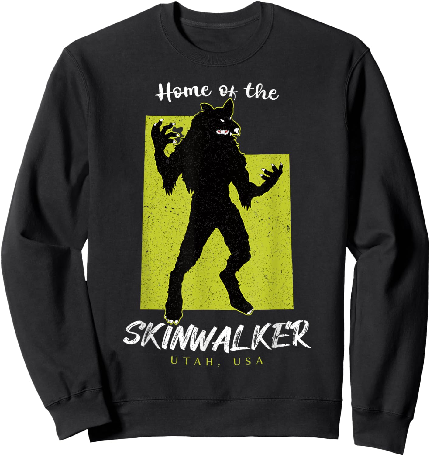 The Skinwalker Utah State American Cryptid Sweatshirt - Sweatshirt | Black