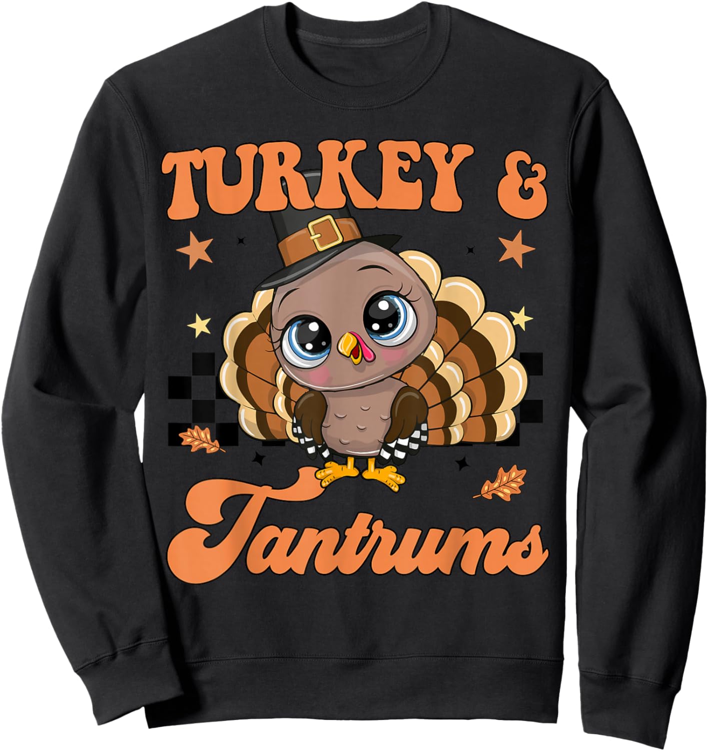 Toddler Girl Thanksgiving Trot Turkey Tantrum Outfit Costume Sweatshirt - Sweatshirt | Black
