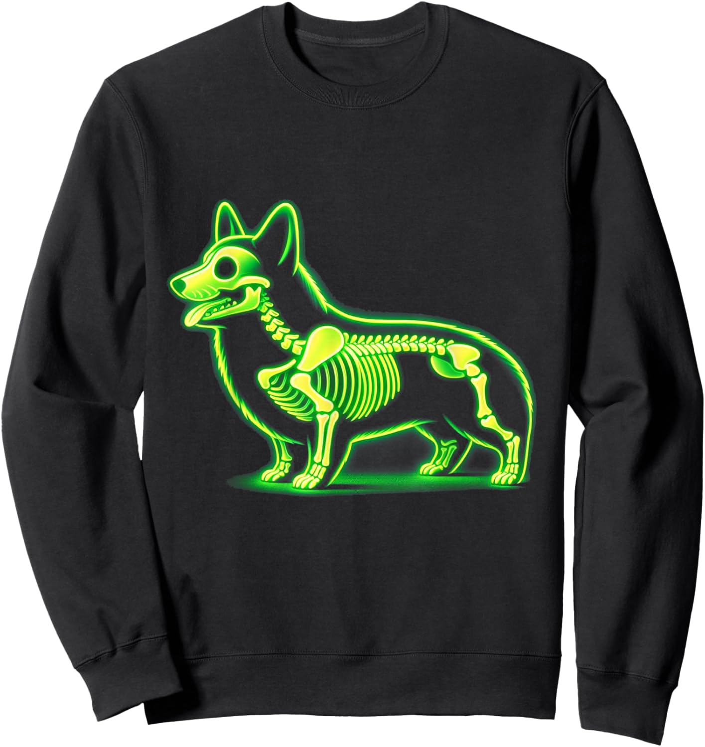 Corgi Skeleton Halloween Dog Lovers Rib Cage X-ray Men Women Kids Sweatshirt - Sweatshirt | Black