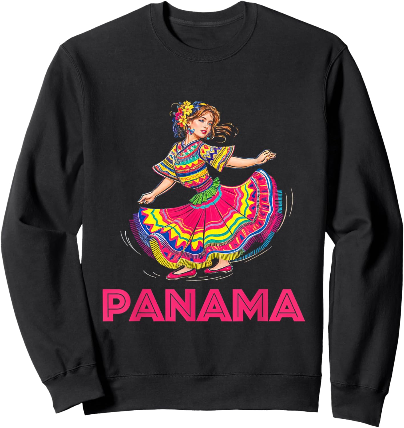 Panama Dance Girl Traditional Culture Panama Pride Sweatshirt - Sweatshirt | Black