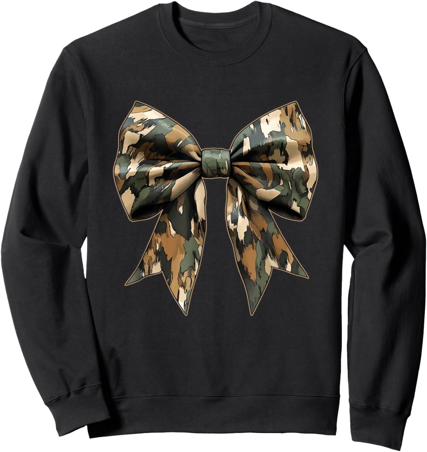 Camouflage Girls Camo Bow Camo Coquette Bow Hunting Women Sweatshirt - Sweatshirt | Black