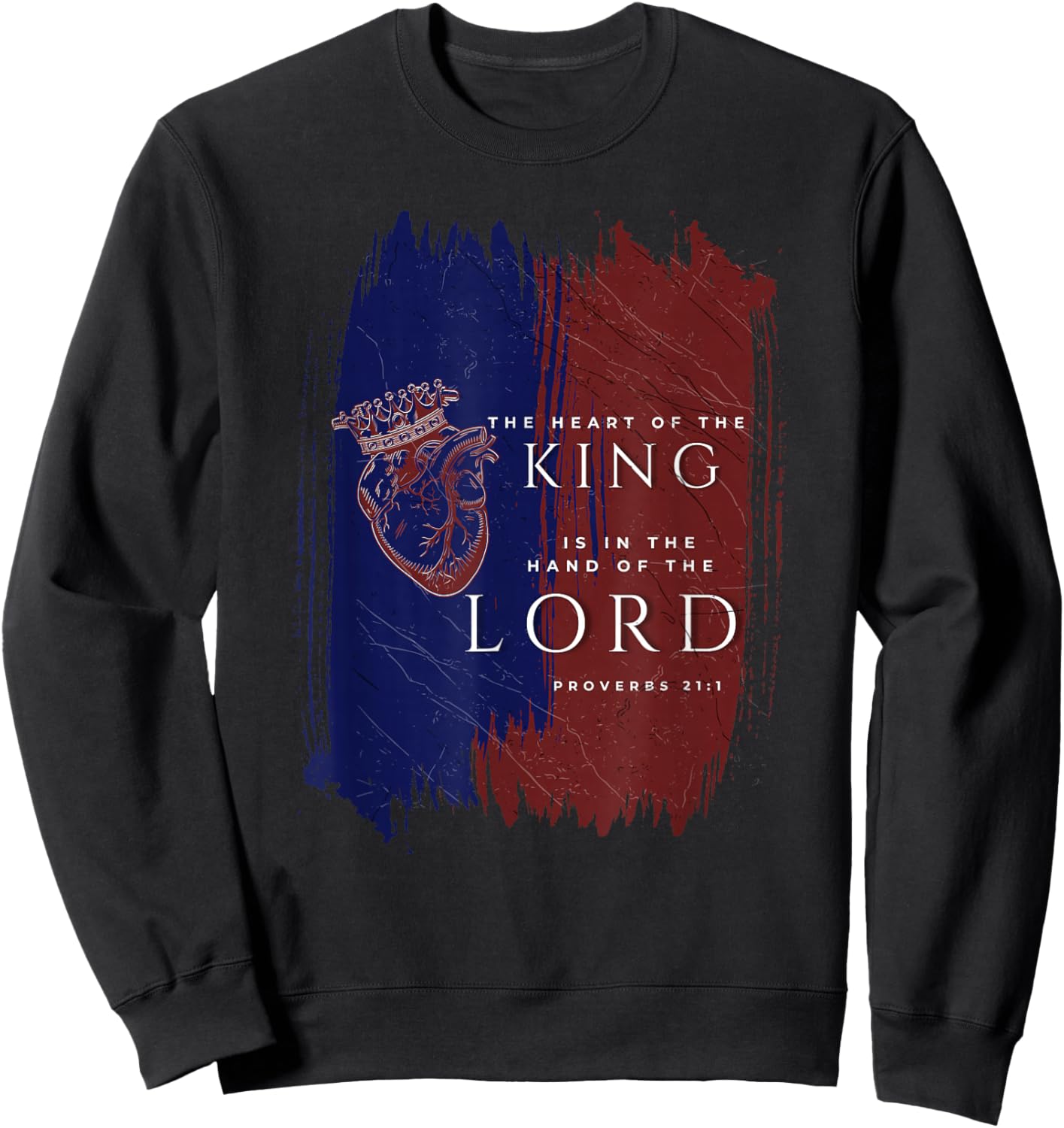 The Heart Of The King (Red, White & Blue) Sweatshirt - Sweatshirt | Black