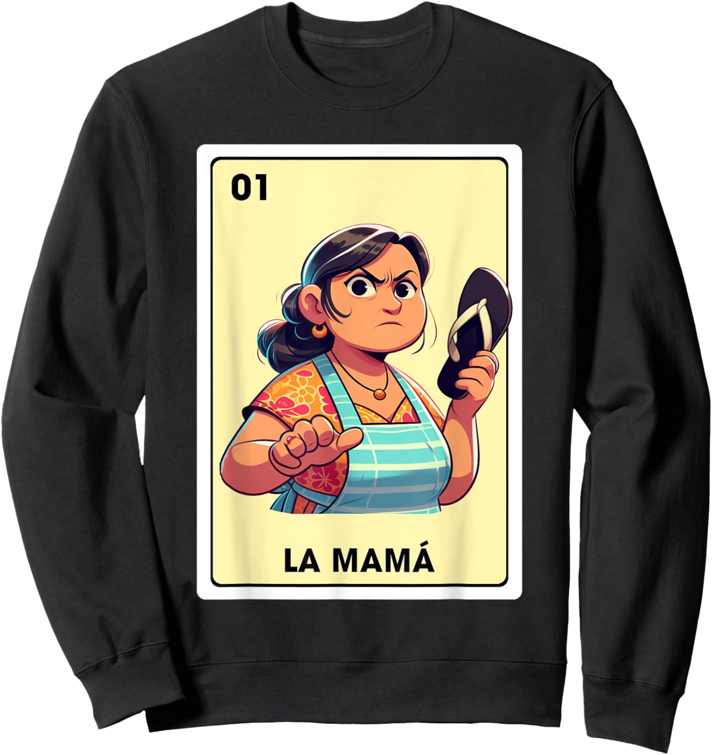Mexican Mom Life Motherhood La Mama Mexican Bingo Card Sweatshirt - Sweatshirt | Black