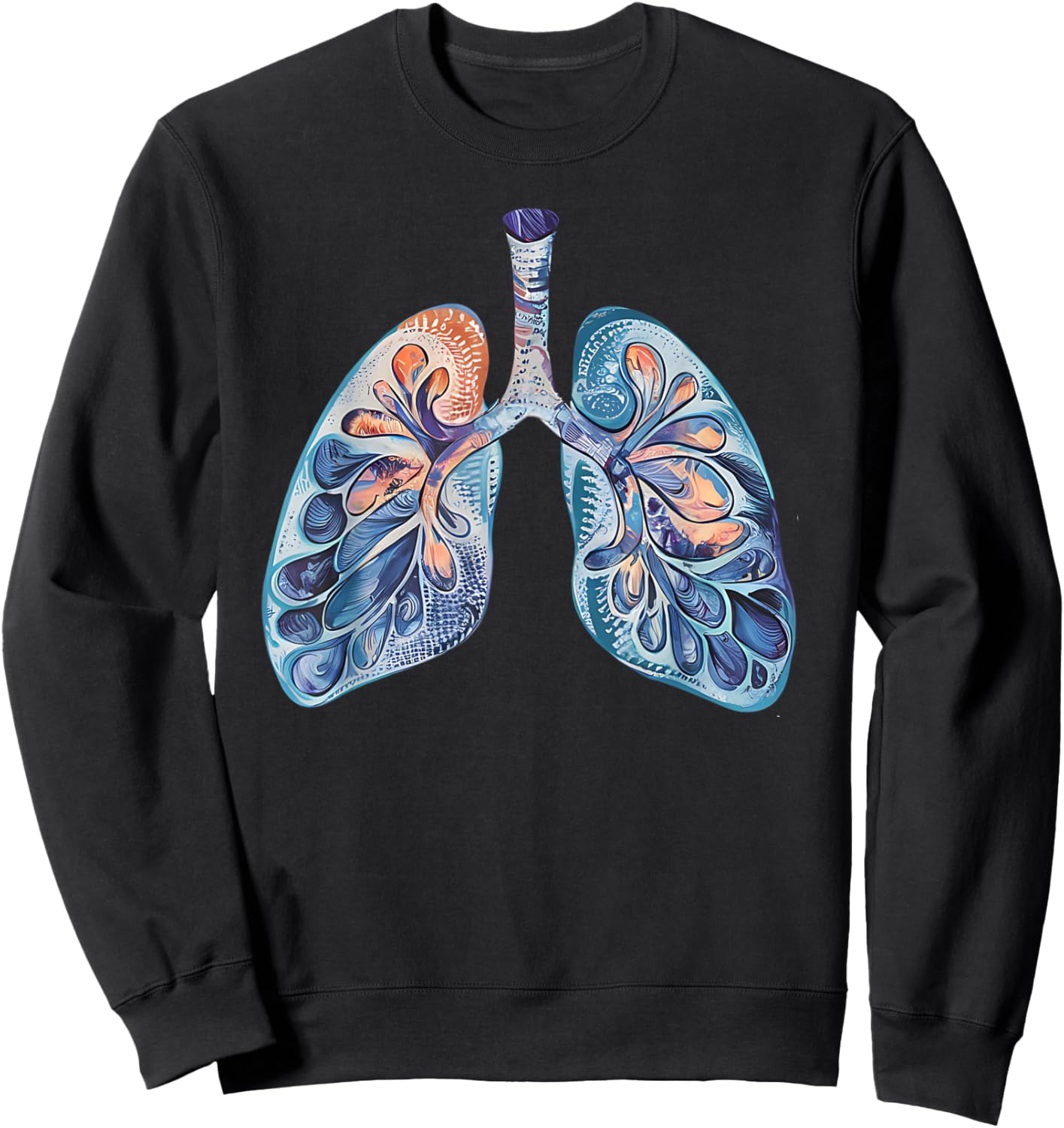 Anatomical Floral Lungs Graphic Sweatshirt - Sweatshirt | Black