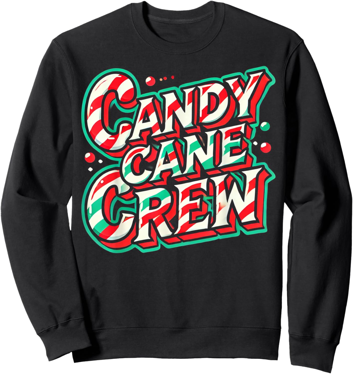 Candy Cane Crew Candy Love christmas Sweet Sweatshirt - Sweatshirt | Black