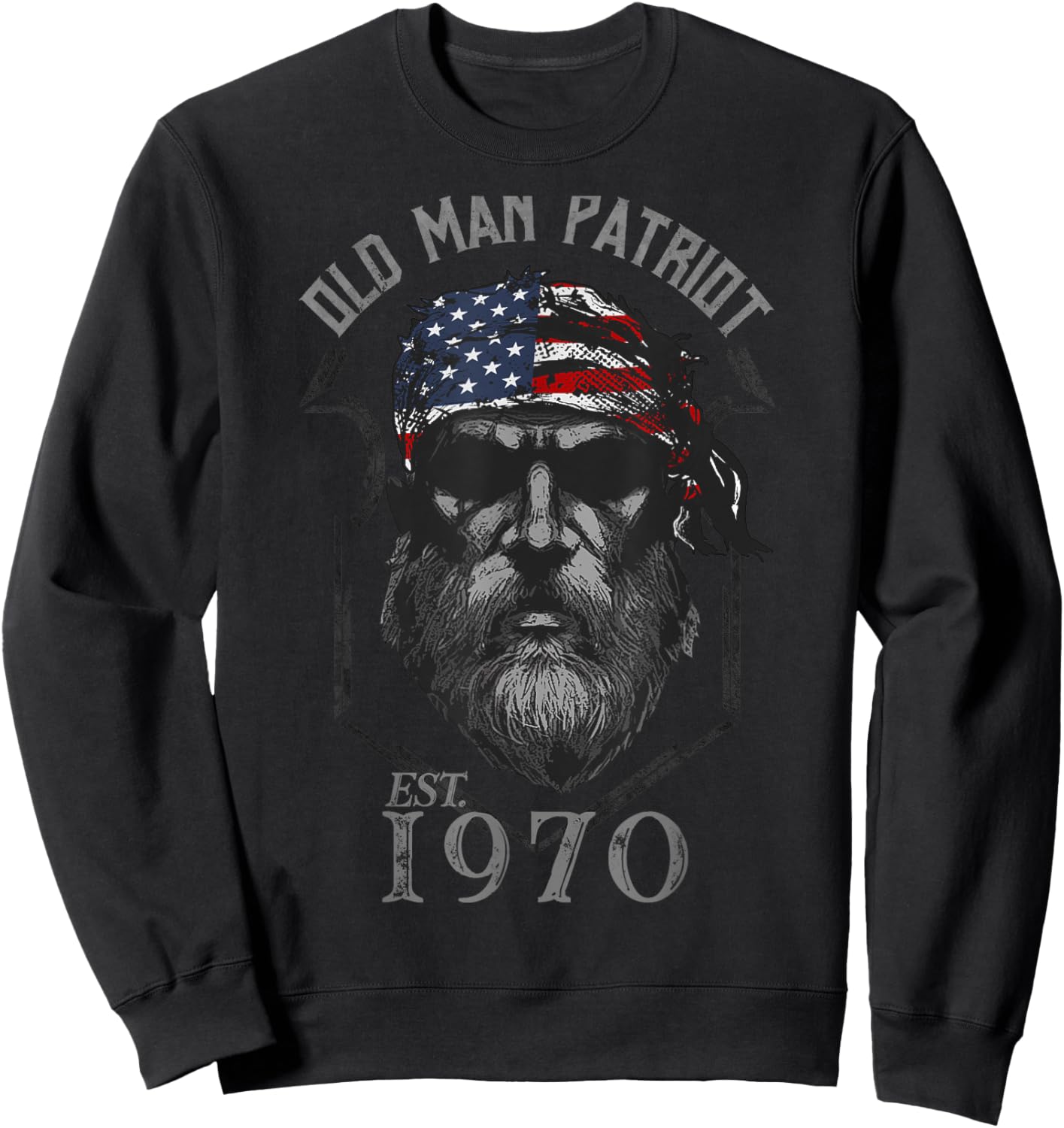 1970 Old Man Patriot Sweatshirt - Sweatshirt | Black