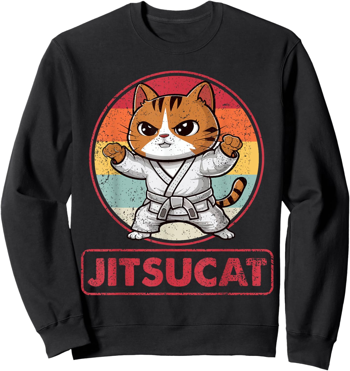 Jiu Jitsu Cat Lover Kitten Brazilian BJJ Martial Arts MMA Men Women Kids Sweatshirt - Sweatshirt | Black