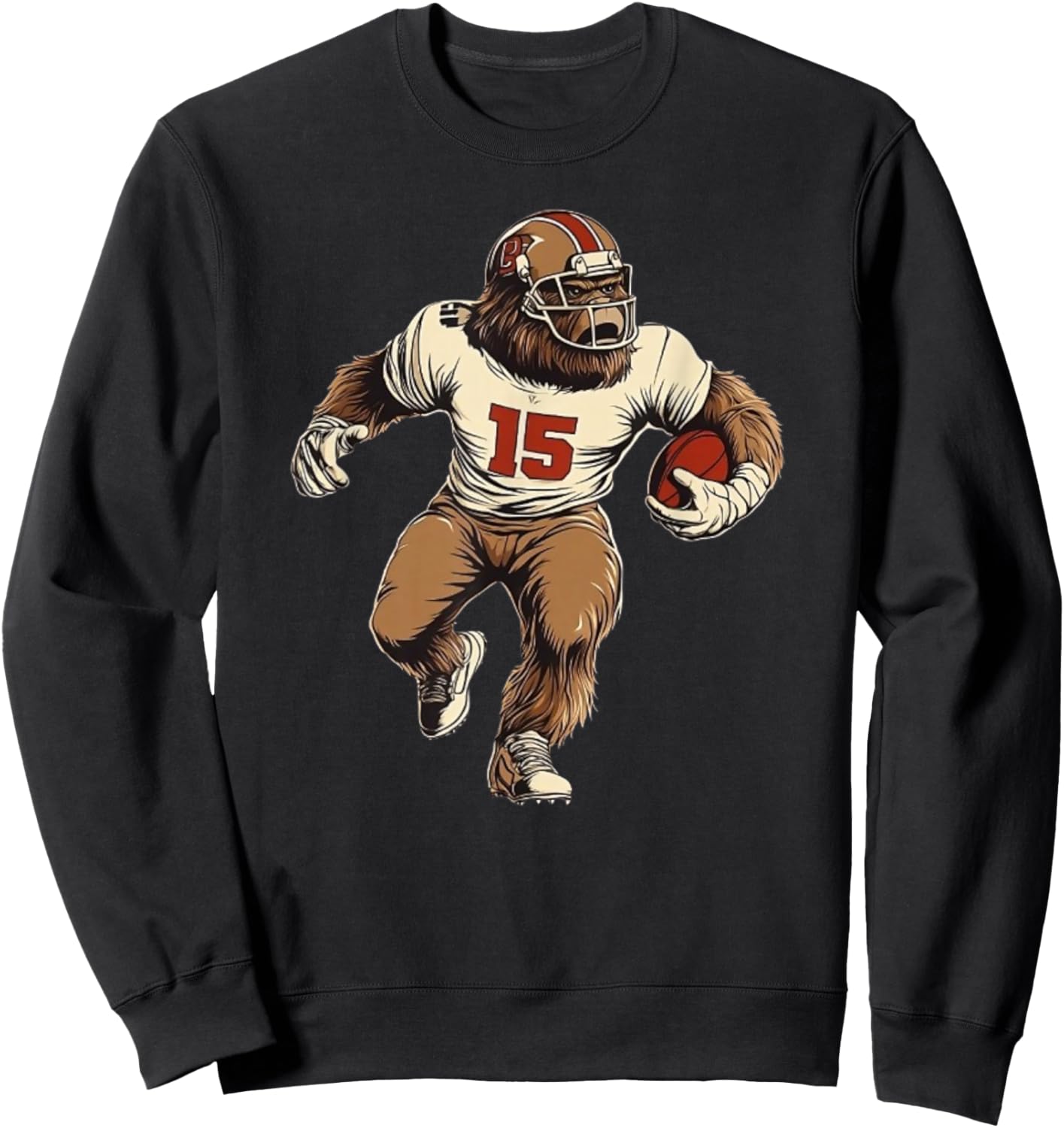 Funny Bigfoot Sasquatch Women Coach Player Football Sweatshirt - Sweatshirt | Black