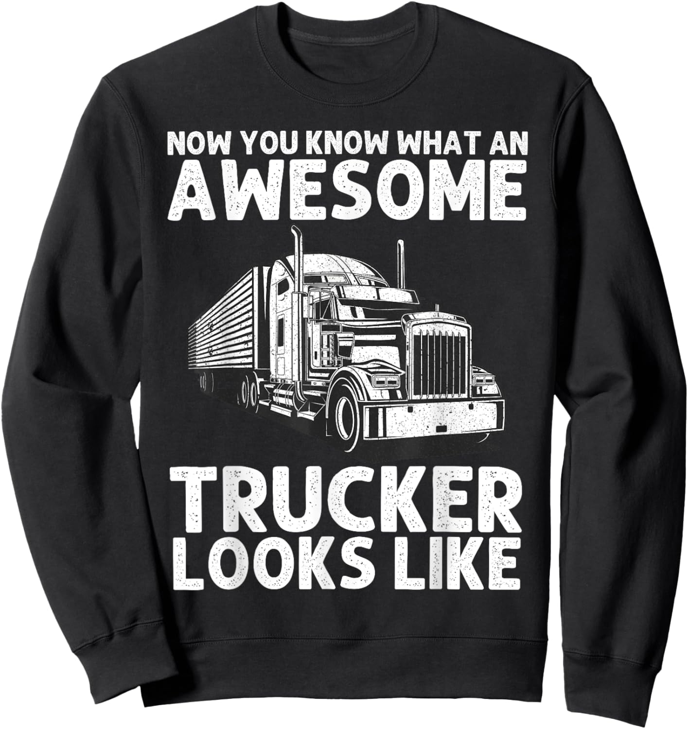 Best Truck Driver Art Dad Women Trucking CDL Trucker Sweatshirt - Sweatshirt | Black