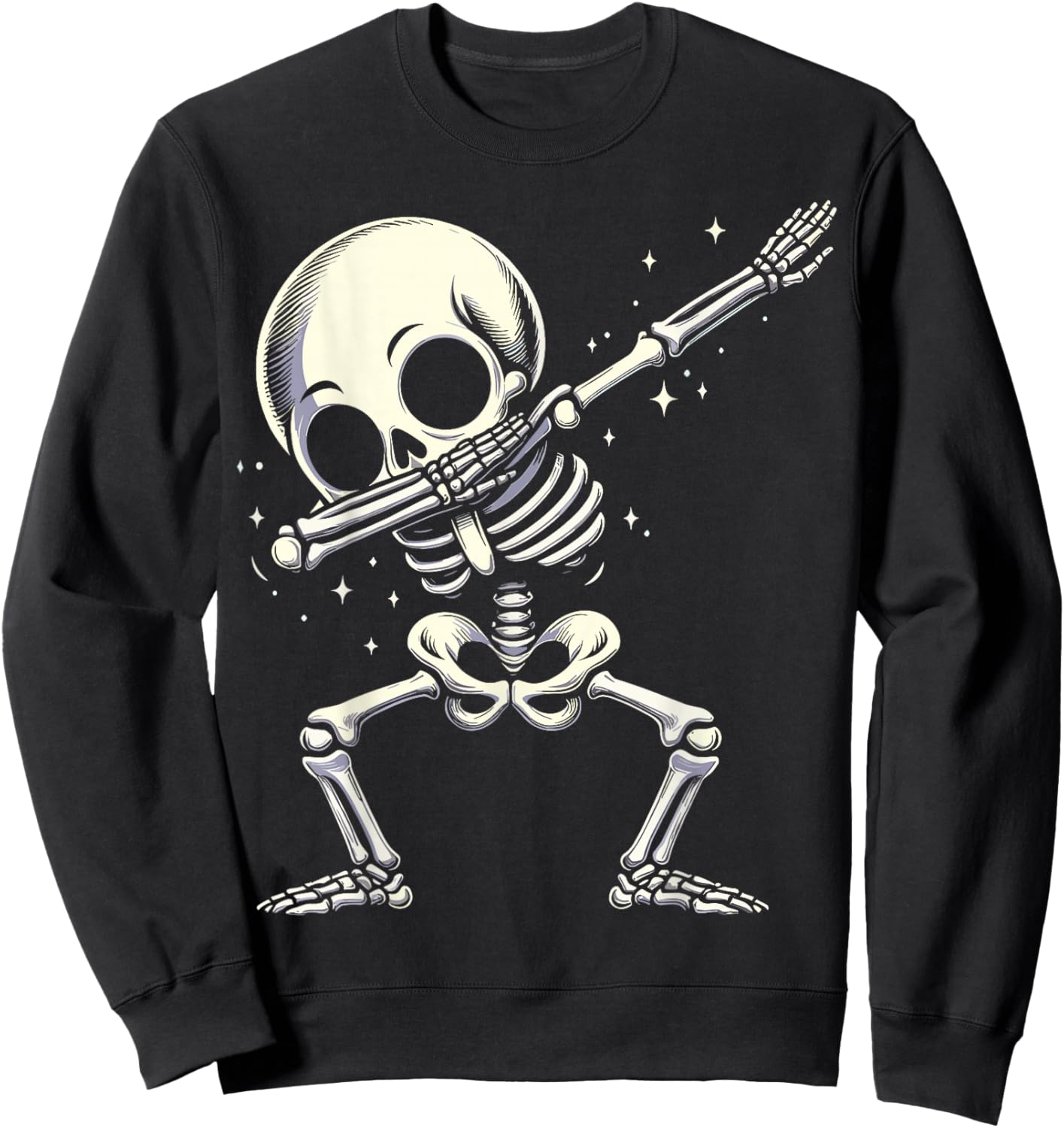 Halloween Dabbing Skeleton Skull Sweatshirt - Sweatshirt | Black