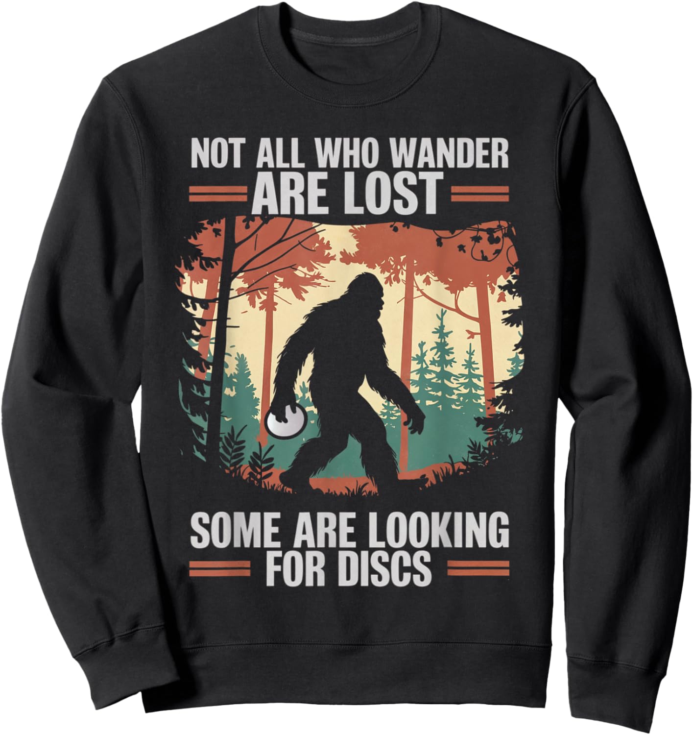 Funny Disc Golf Bigfoot Men Women Disc Golf Player Golfer Sweatshirt - Sweatshirt | Black