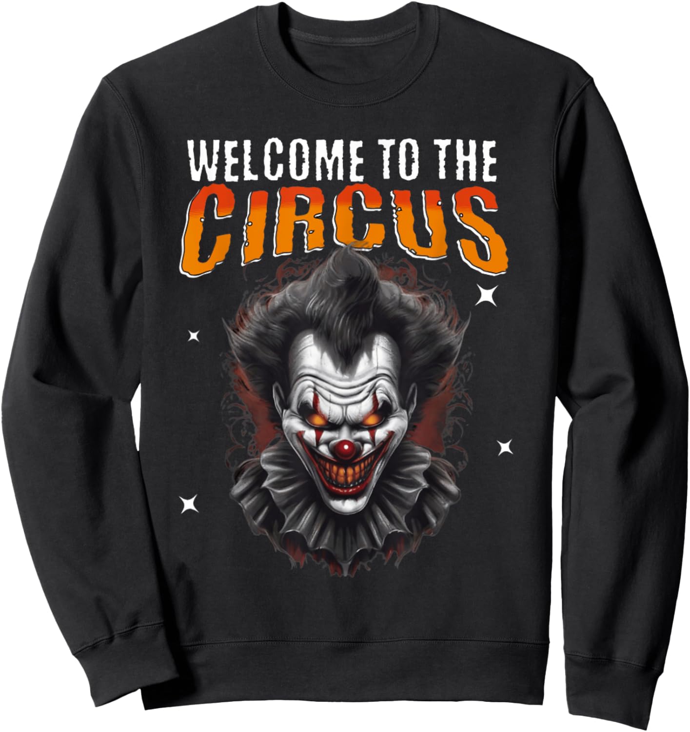 Halloween Scary Circus Clown Horror Costume Adult Top Sweatshirt - Sweatshirt | Black