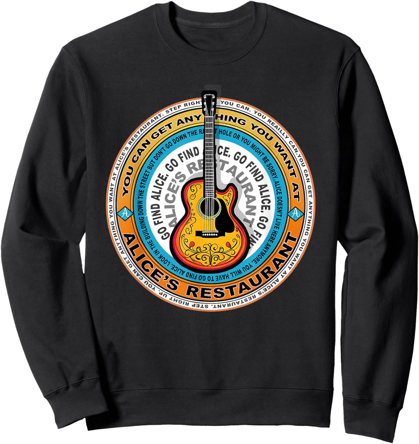 Alice's Restaurant Guitar Music Sweatshirt - Sweatshirt | Black