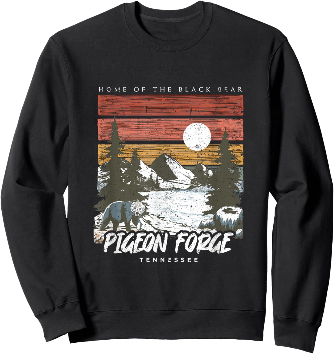 Pigeon Forge Tennessee Home Of The Black Bear Retro 70s 80s Sweatshirt - Sweatshirt | Black