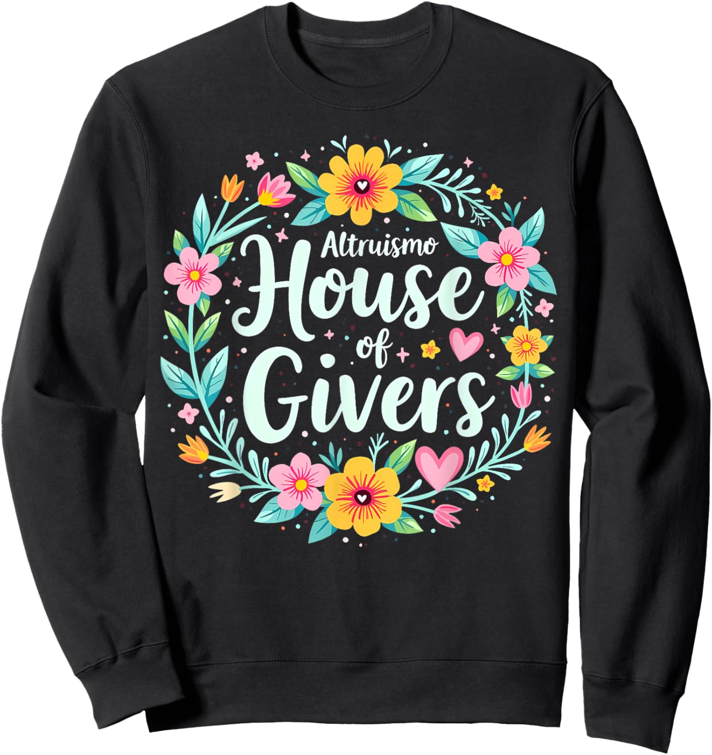Altruismo House of Givers RCA School Flowers Wreath Sweatshirt - Sweatshirt | Black