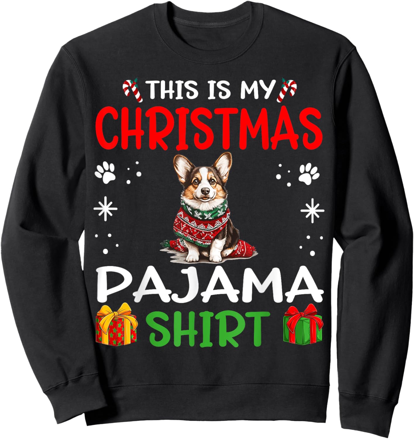 Cardigan Welsh Corgi Dog Nightgown Pajama This is my Women Kids Sweatshirt - Sweatshirt | Black