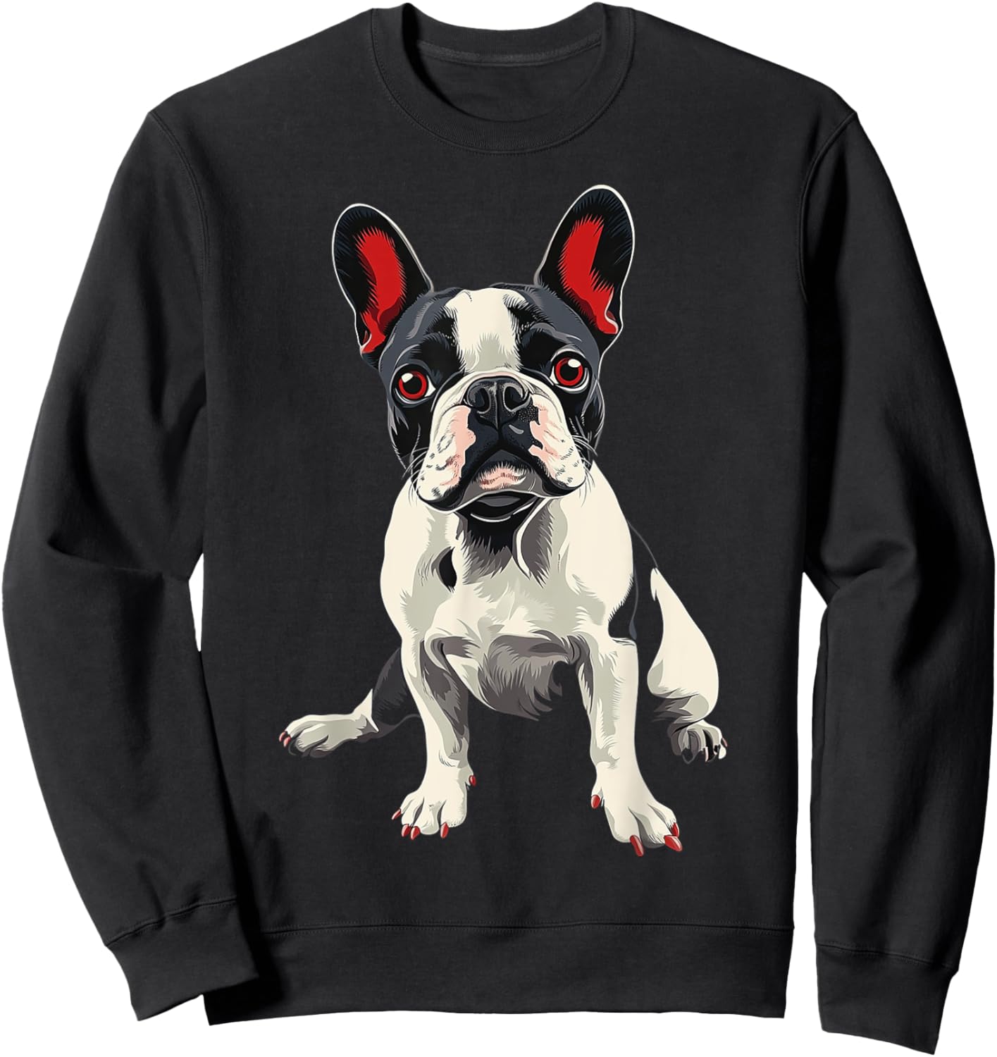 French Bulldog Dog Motif Pet Artwork French Bulldog Sweatshirt - Sweatshirt | Black
