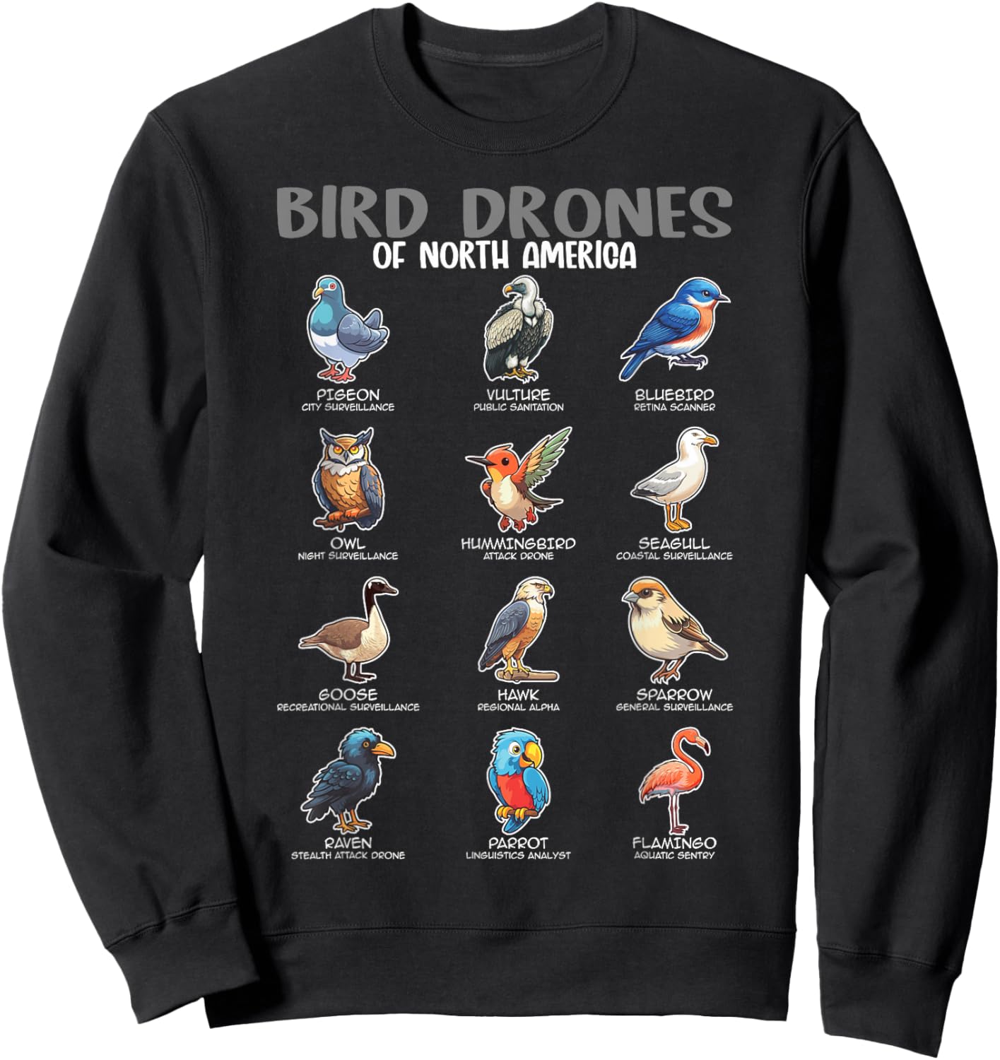 Bird Drones Of North America, Ornithologist Ornithology Sweatshirt - Sweatshirt | Black