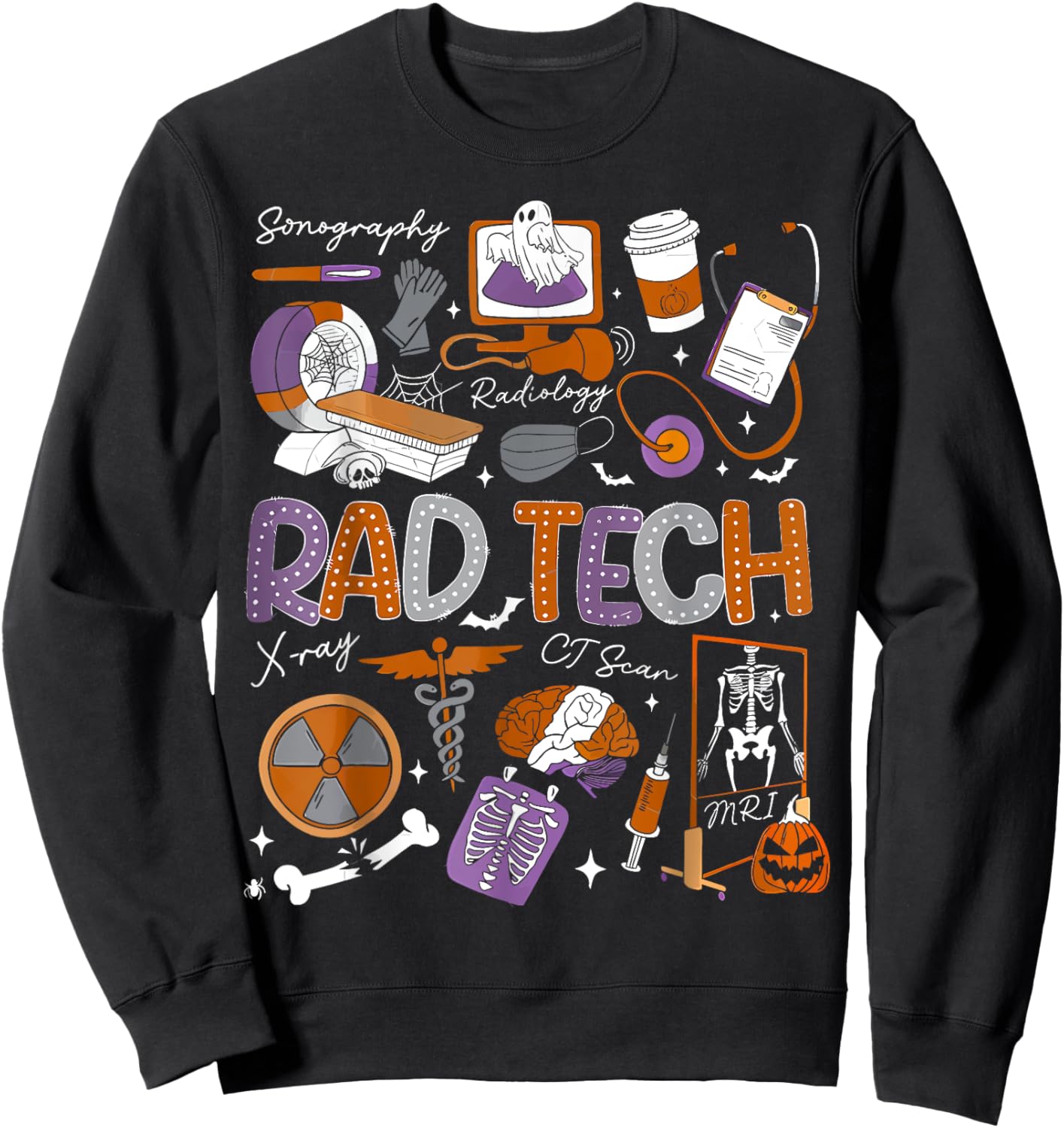 Radiology Technologist Halloween Ghost Rad Tech Halloween Sweatshirt - Sweatshirt | Black