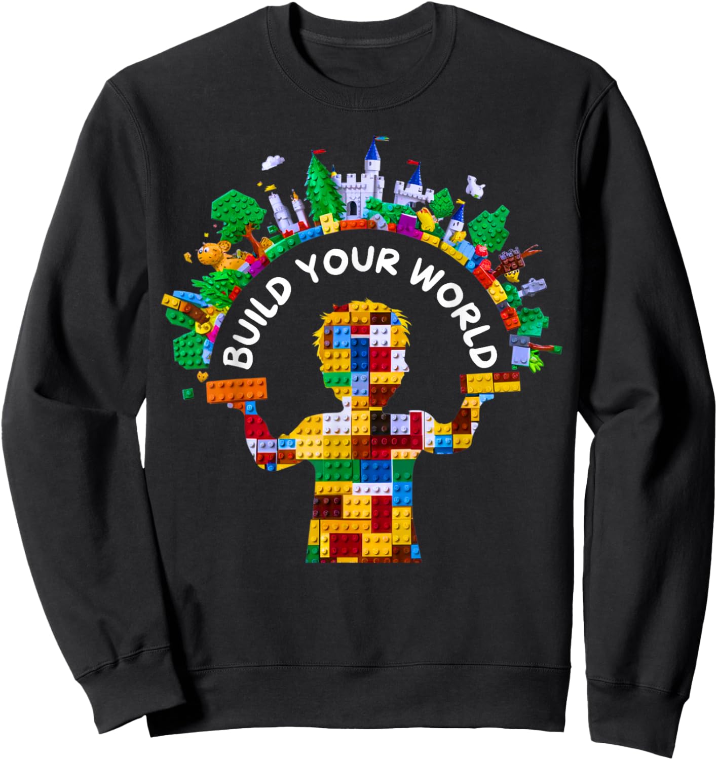 Master Builder Kids Building Blocks Brick Toys Birthday Boys Sweatshirt - Sweatshirt | Black