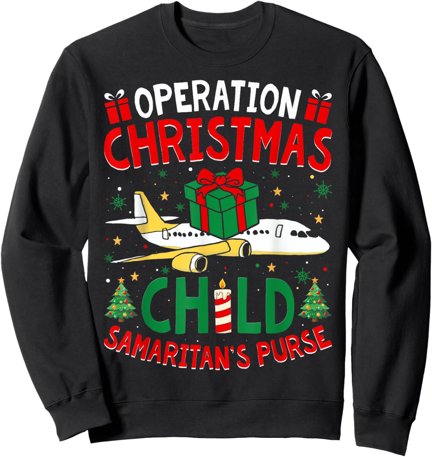 Funny Operation Christmas Child Family Matching Ugly Xmas Sweatshirt - Sweatshirt | Black