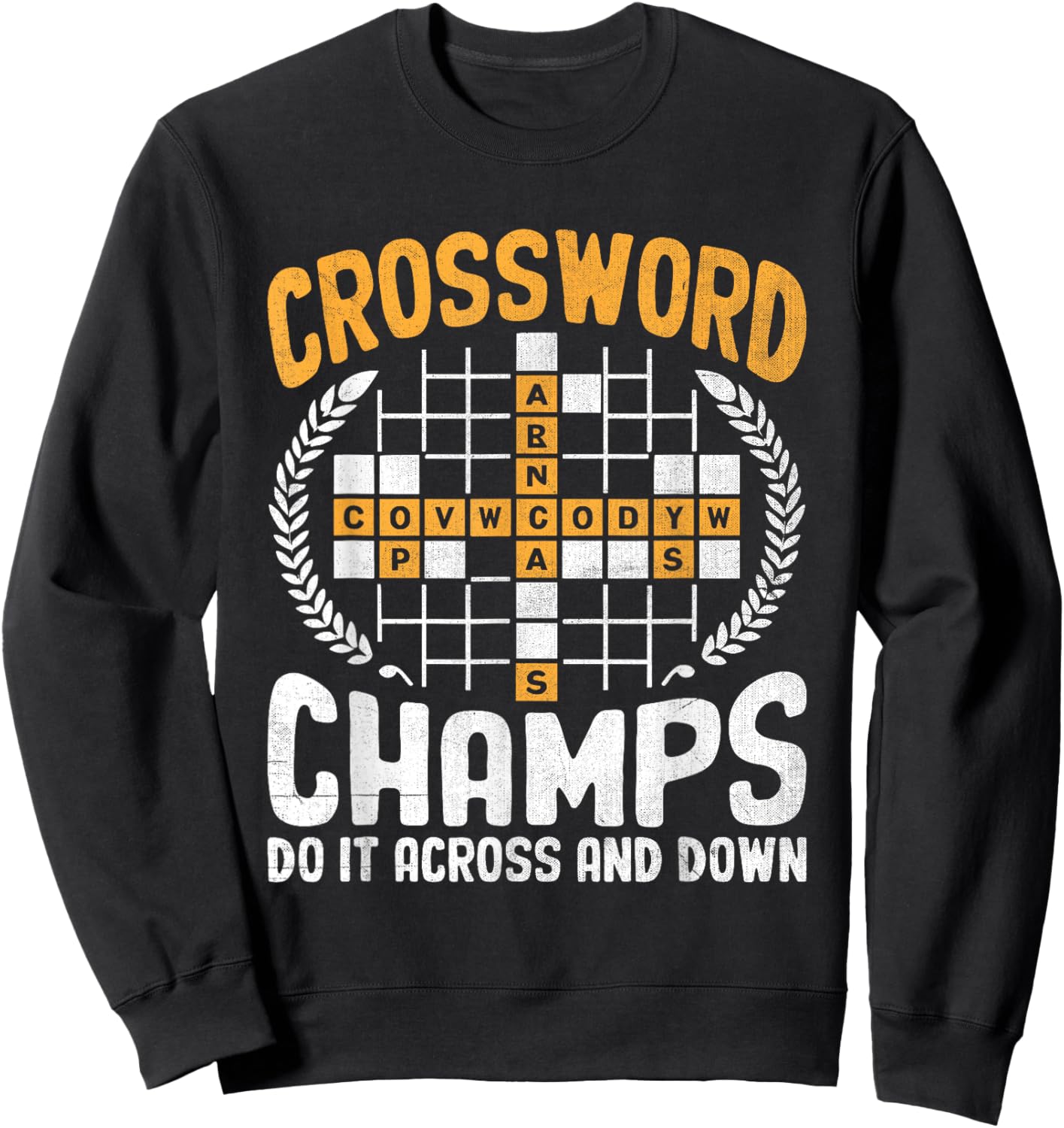 Funny Vintage Crossword Puzzle Solvers Word Nerd Lover Sweatshirt - Sweatshirt | Black