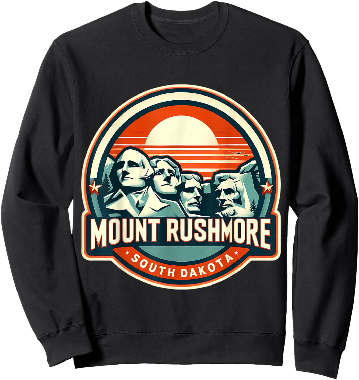 Mount Rushmore South Dakota Souvenir Memorabilia Vintage Sun Sweatshirt - Sweatshirt | Black