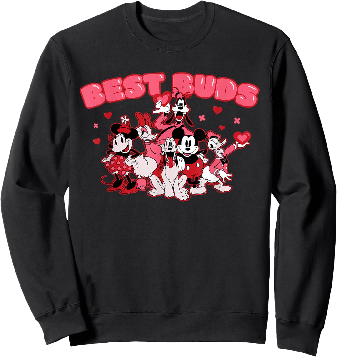 Disney Mickey & Friends Valentine's Day Best Buds Matching Sweatshirt - Sweatshirt | Black