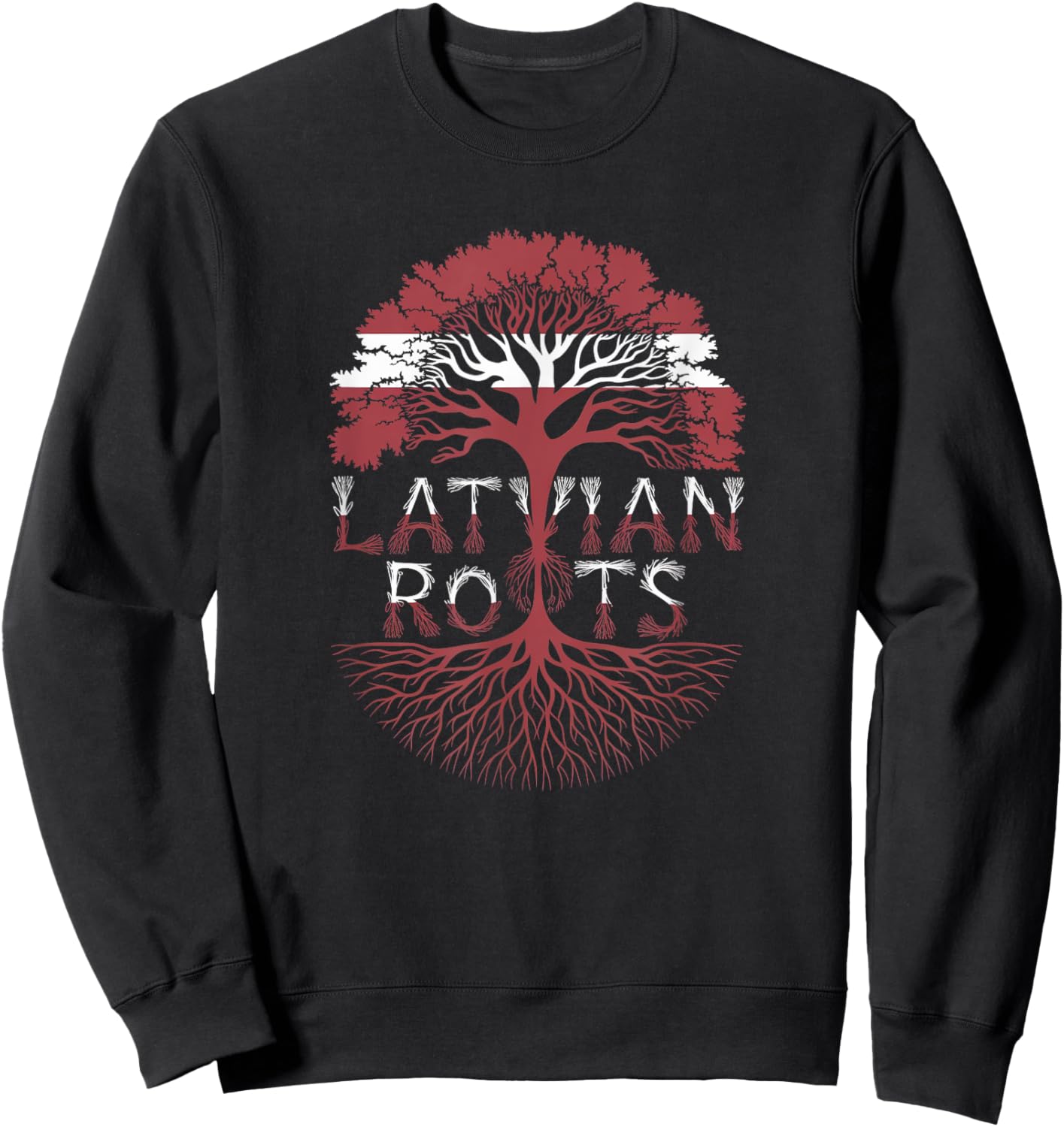 Latvian Roots - Latvia Flag Colors Family Tree Souvenir Sweatshirt - Sweatshirt | Black
