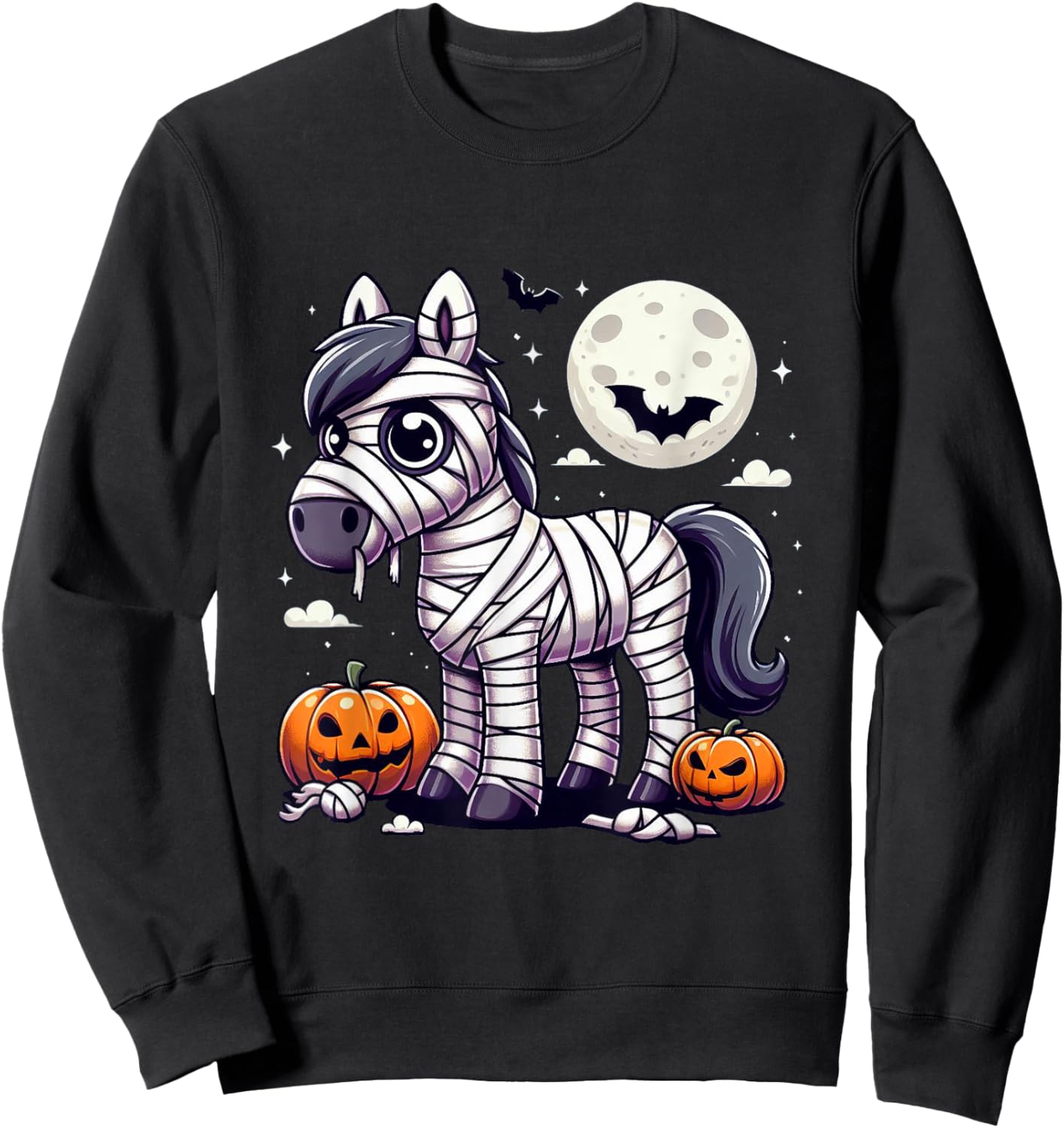 spooky Horse mummy Sweatshirt - Sweatshirt | Black