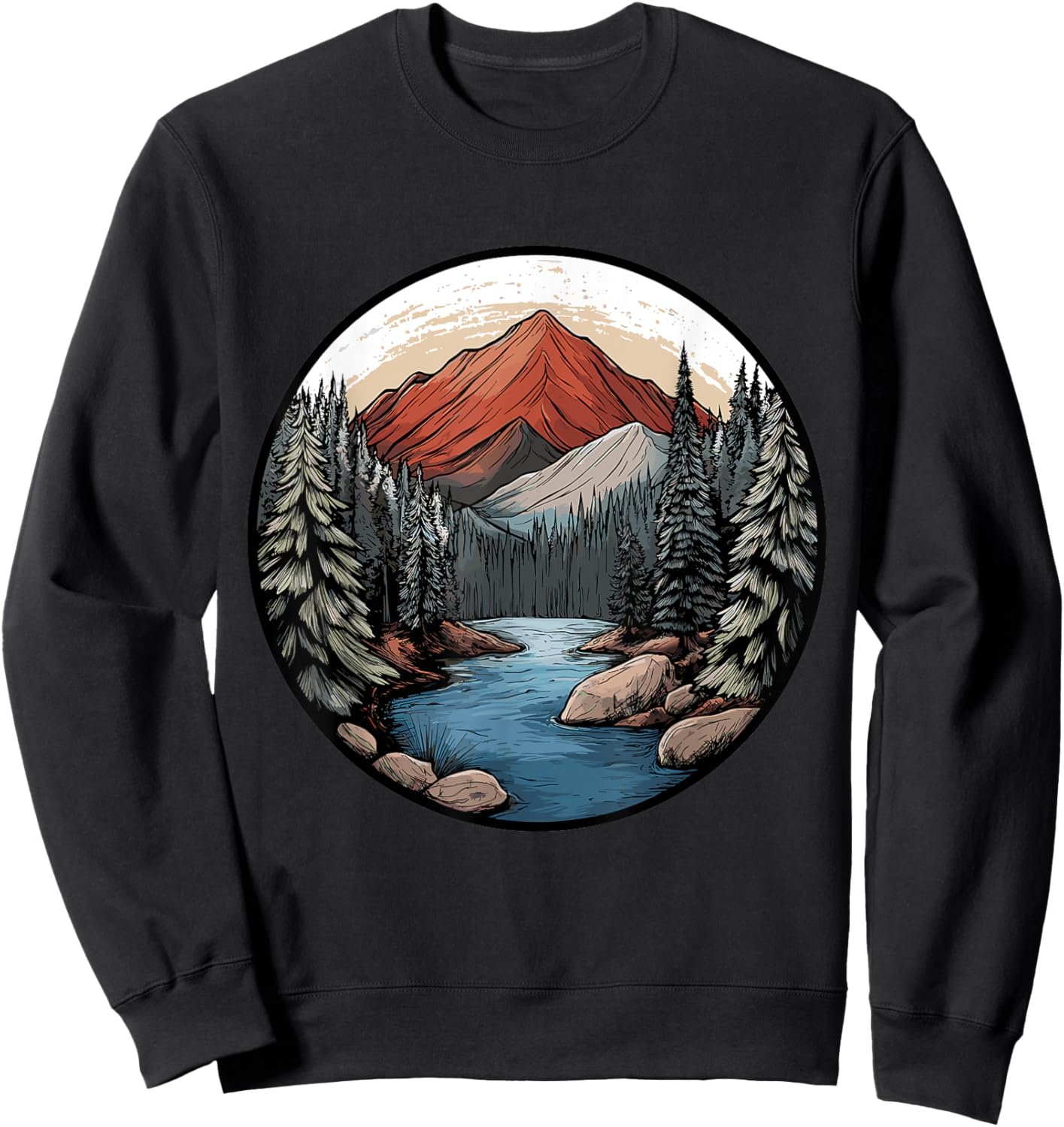 Hiking in Nature, Hiking Sweatshirt - Sweatshirt | Black