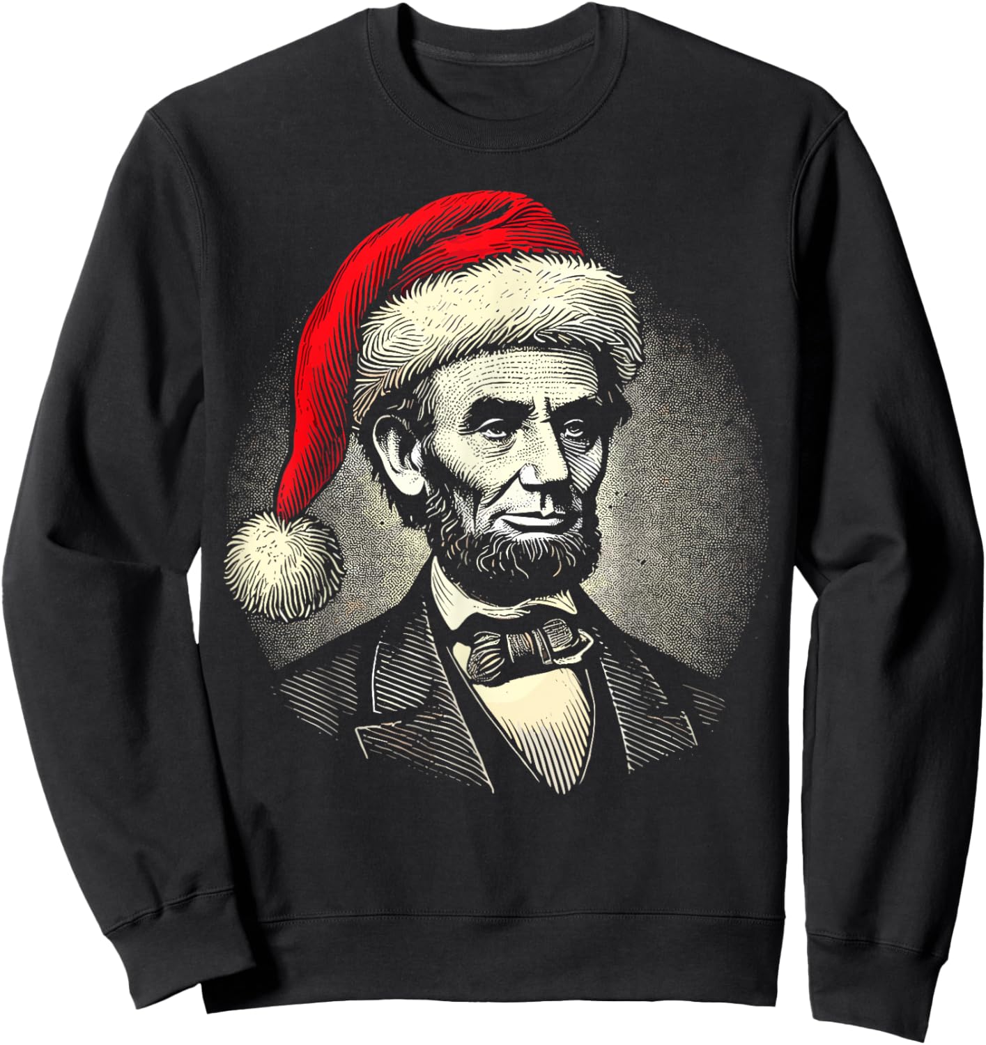 Christmas Abraham Lincoln Presidential Portrait Abe Lincoln Sweatshirt - Sweatshirt | Black
