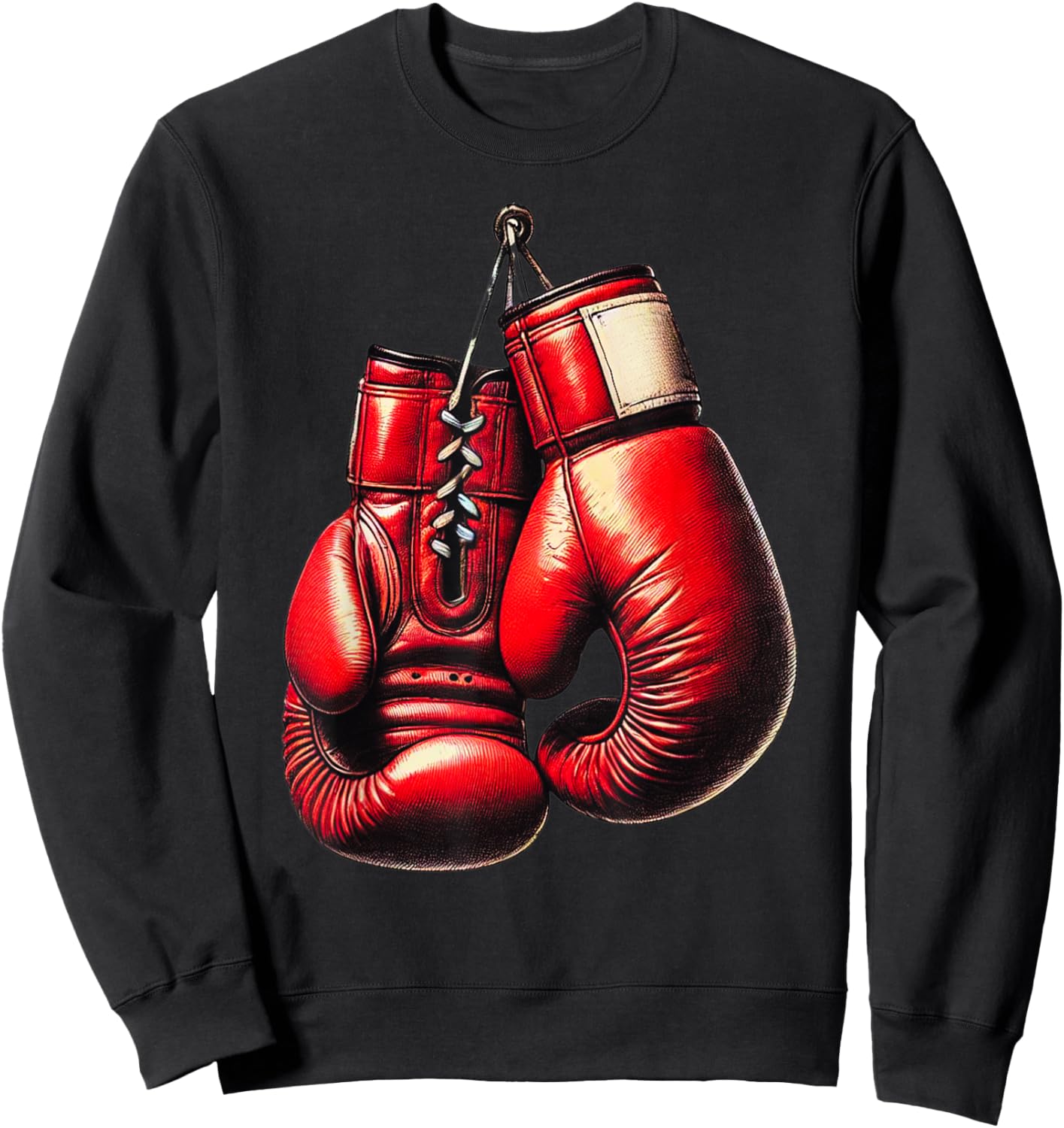 Boxing Gloves Red Boxing Sport Boxer Kickboxing Sweatshirt - Sweatshirt | Black