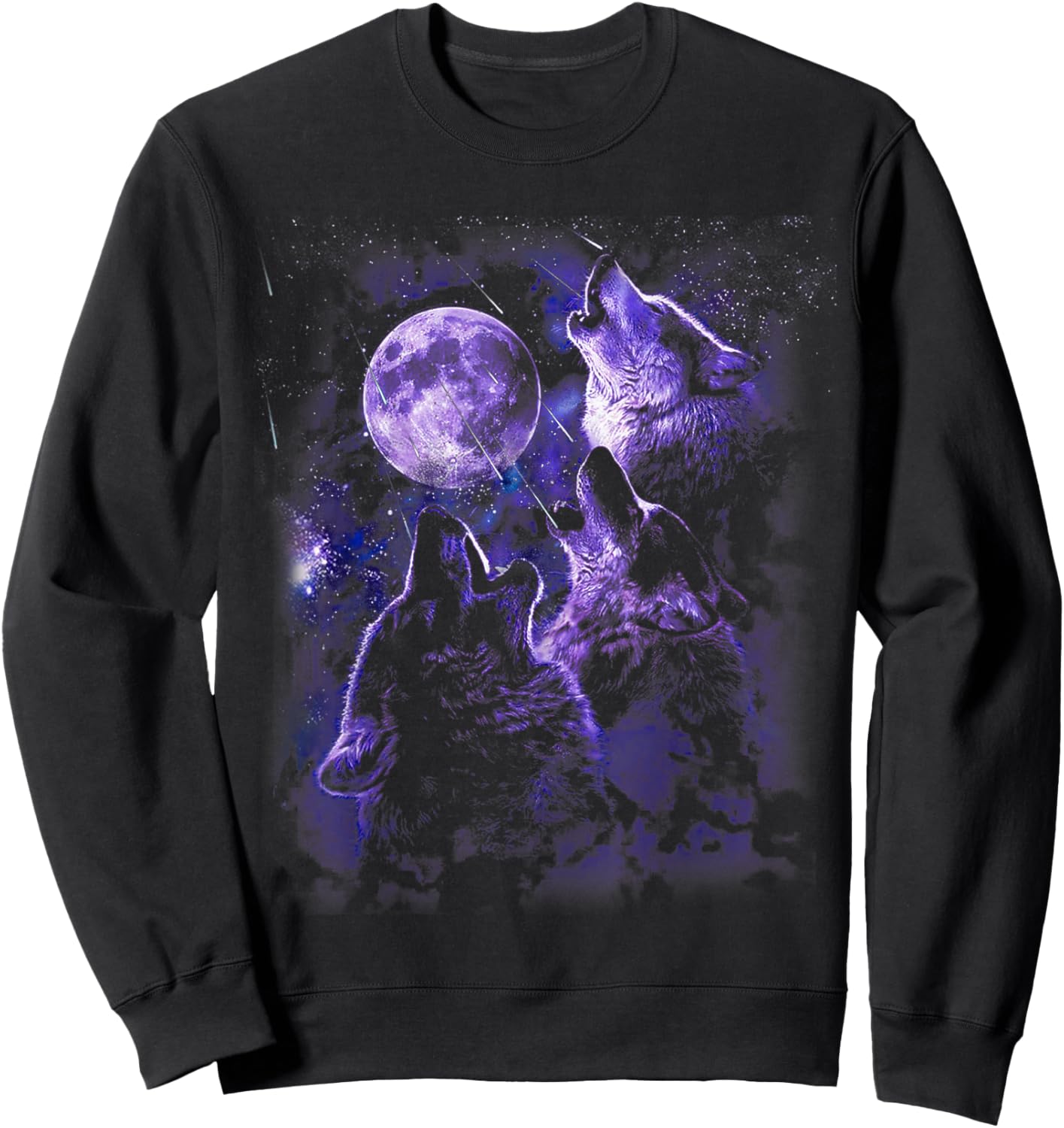 Wolf Howling At The Moon Wildlife Wolves Lovers Men Sweatshirt - Sweatshirt | Black