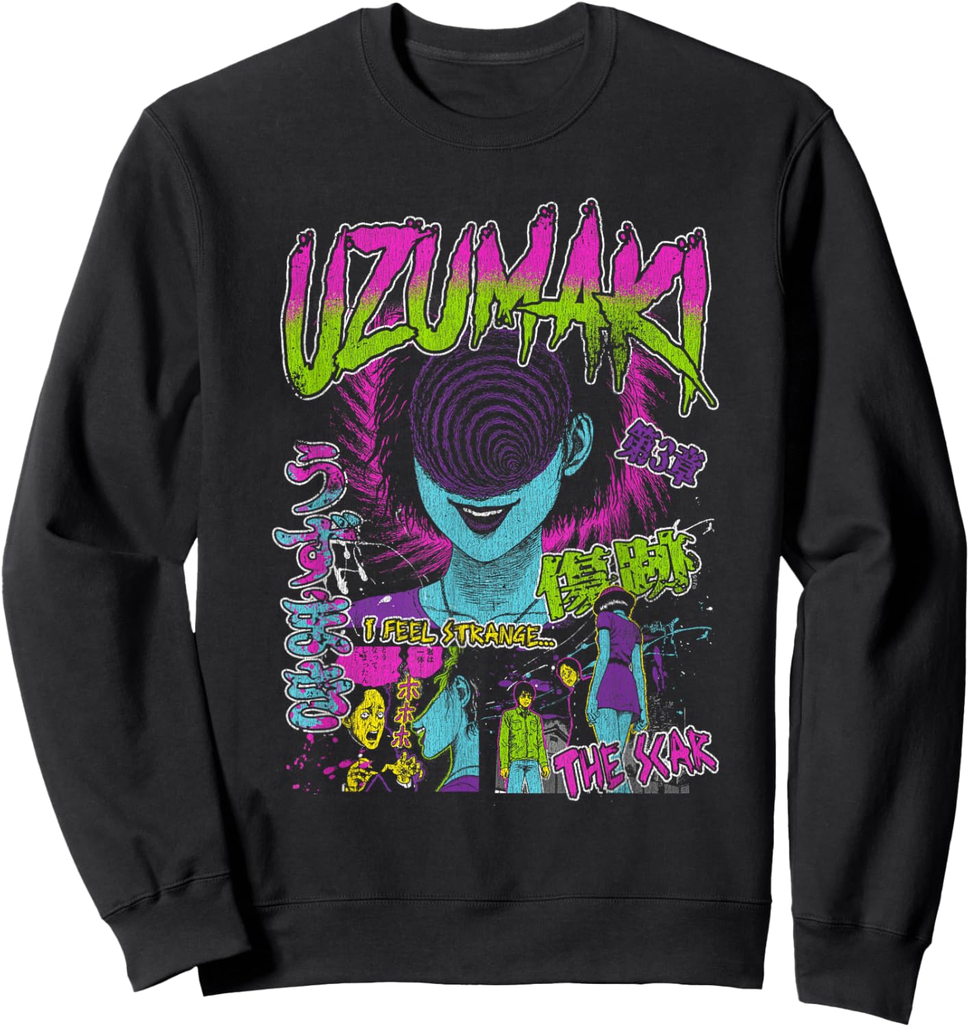 Uzumaki Junji Ito Spiral Girl Horror Manga Sweatshirt - Sweatshirt | Black